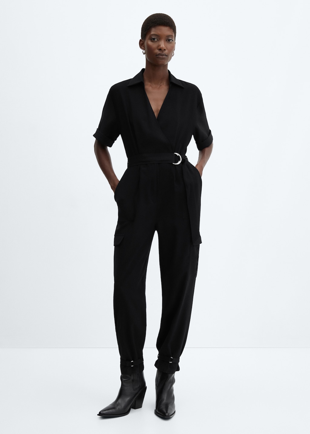Cargo jumpsuit black sales