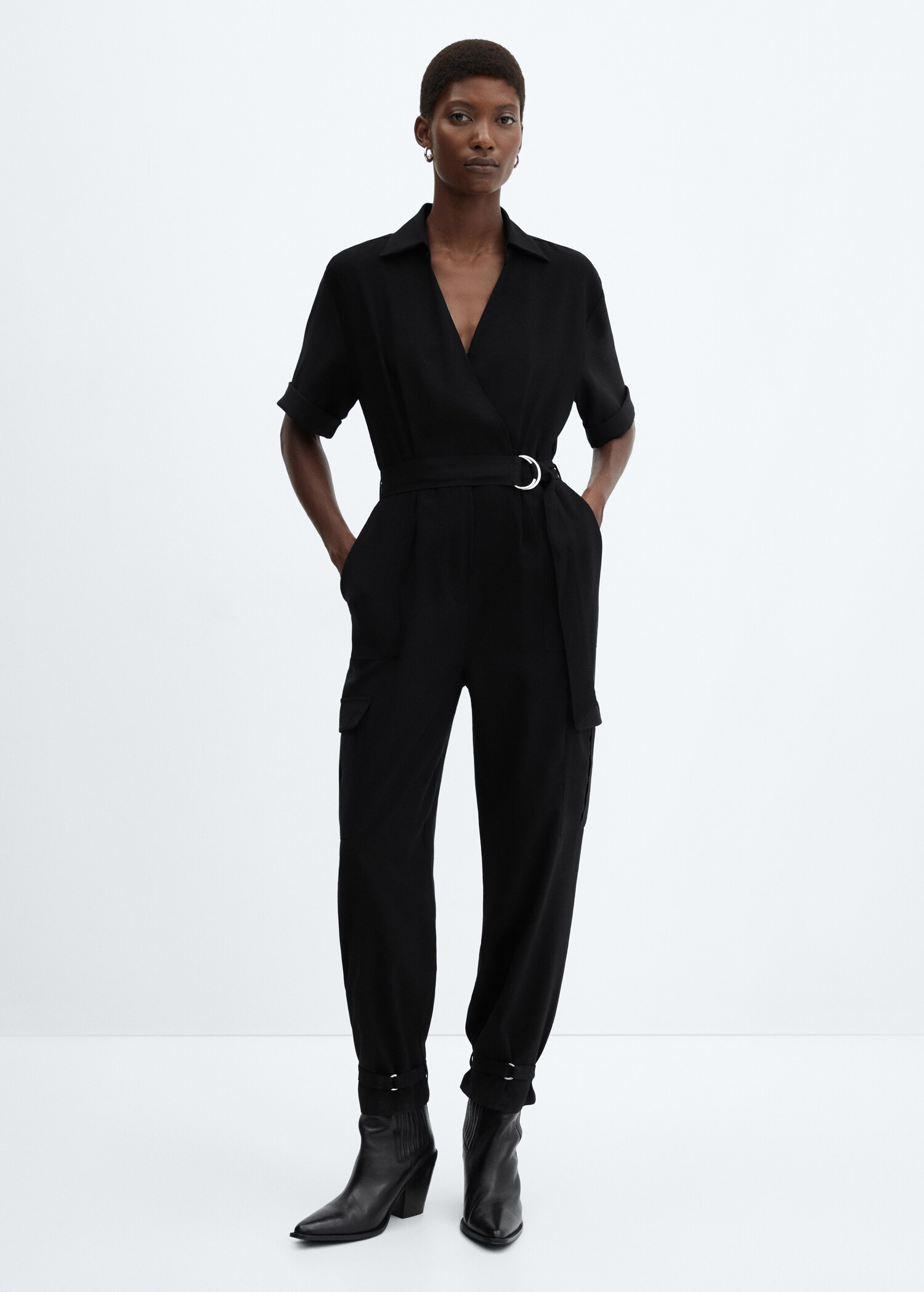 Cargo jumpsuit with pockets - General plane