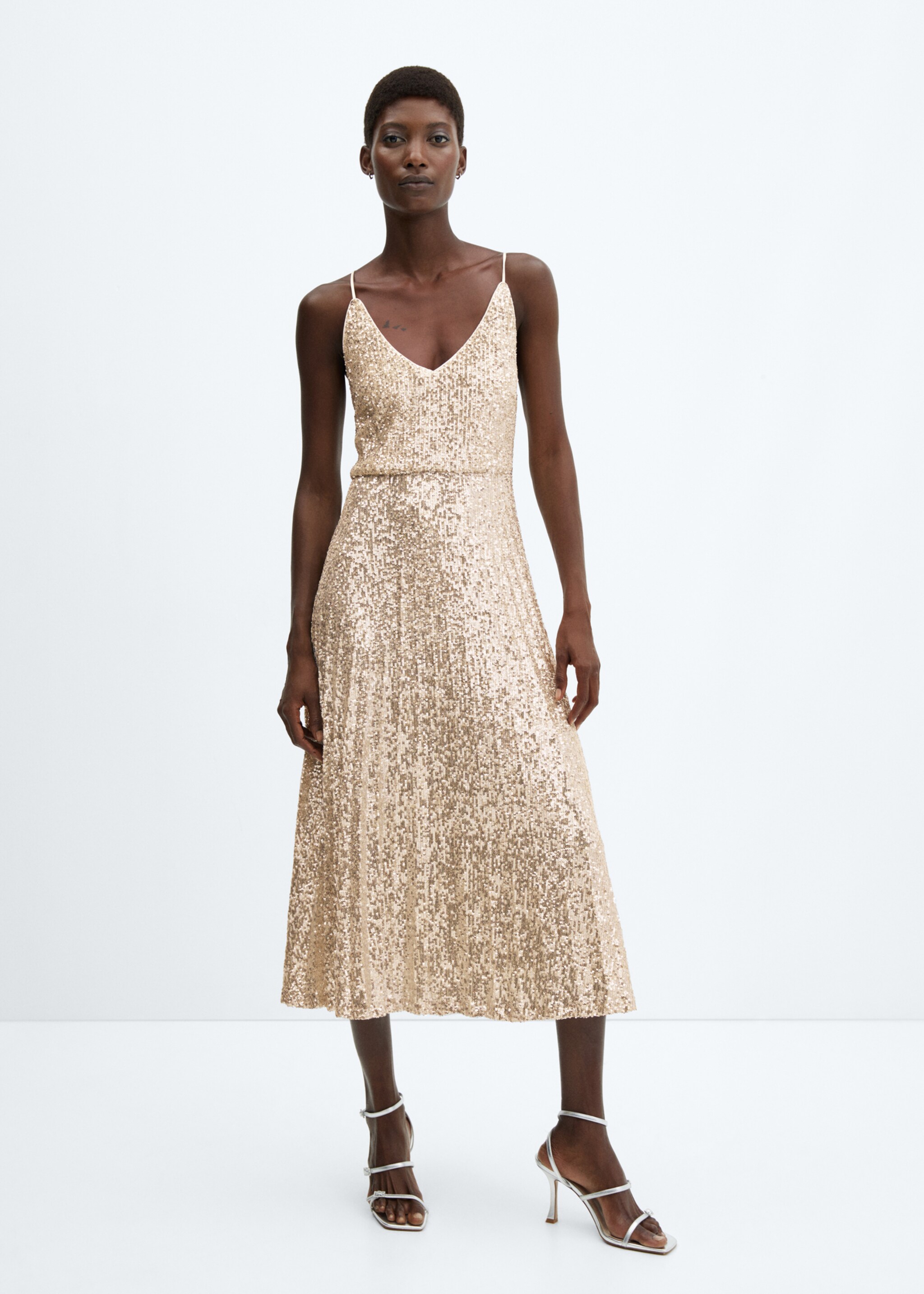 Robe sequins dos croisé - Plan général