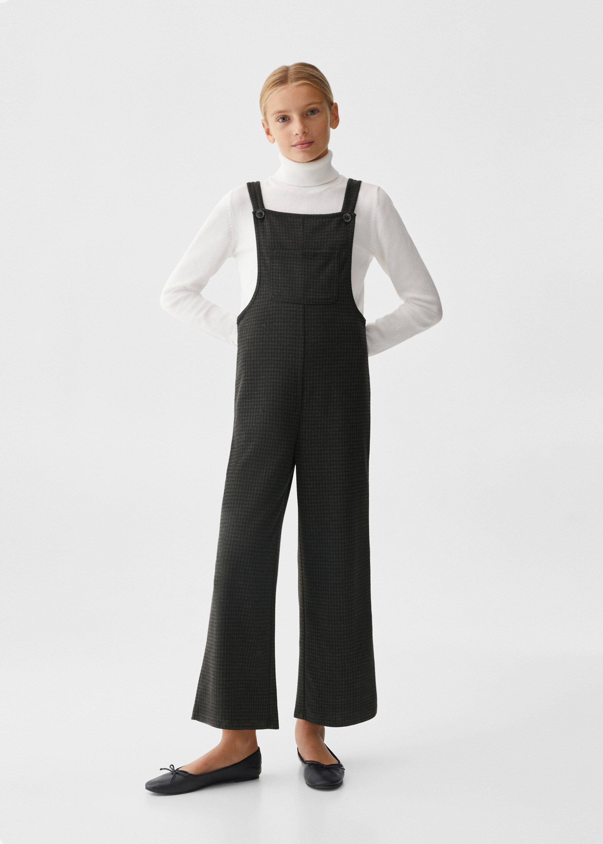 Long houndstooth dungarees - General plane, Black. Ref: 57056719-00.