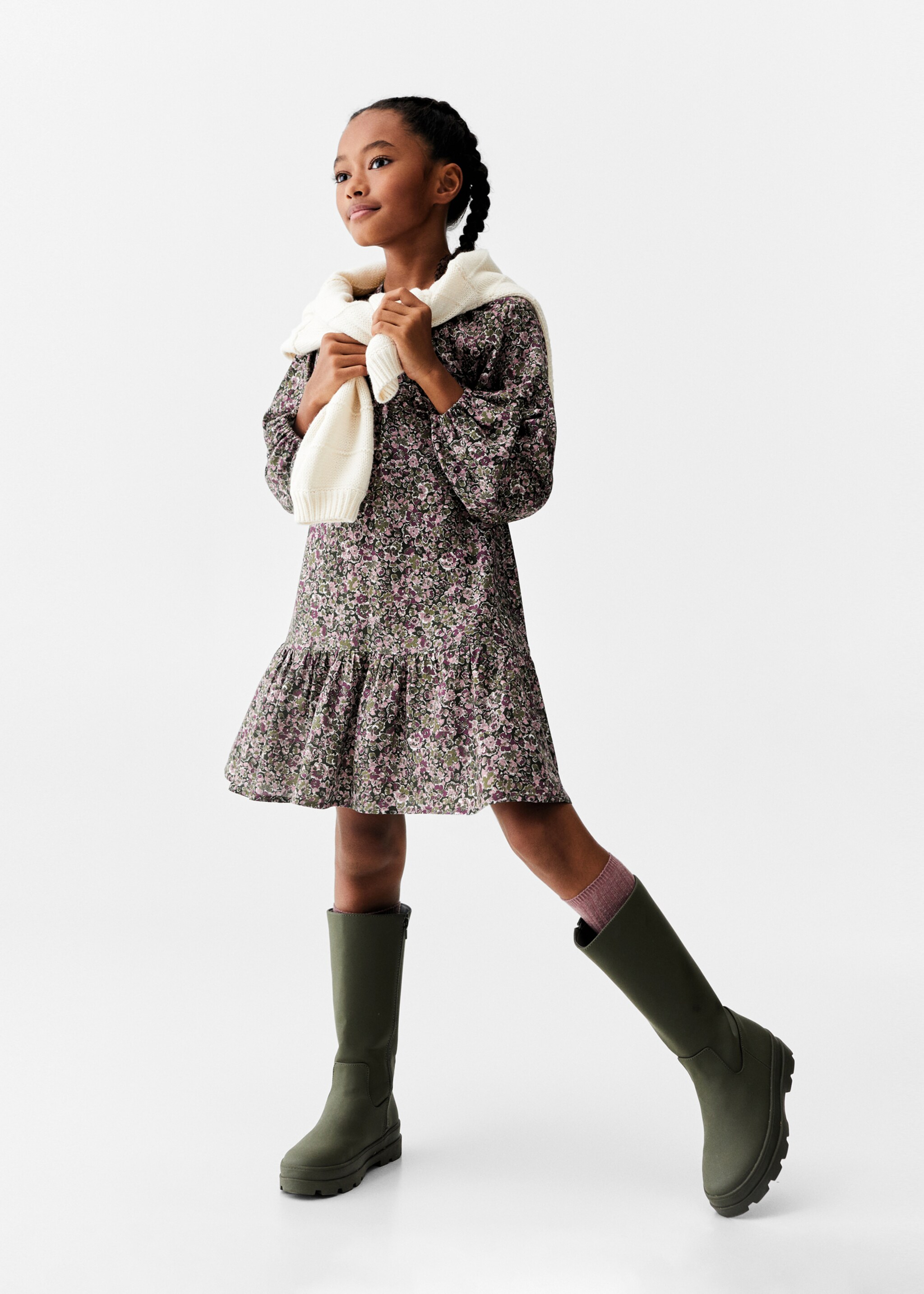 Flower print dress - General plane