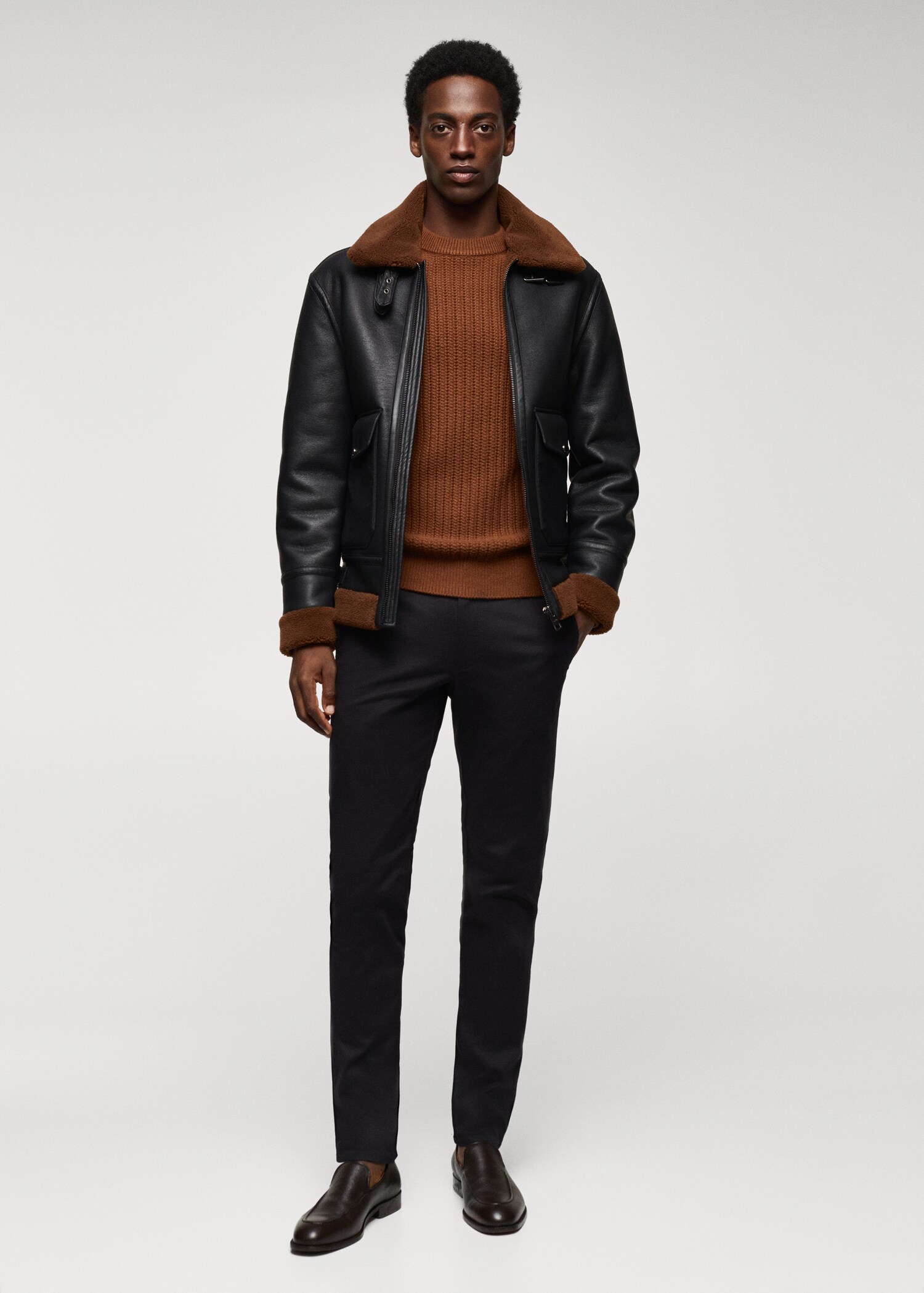 Jacket with shearling-effect lining - General plane