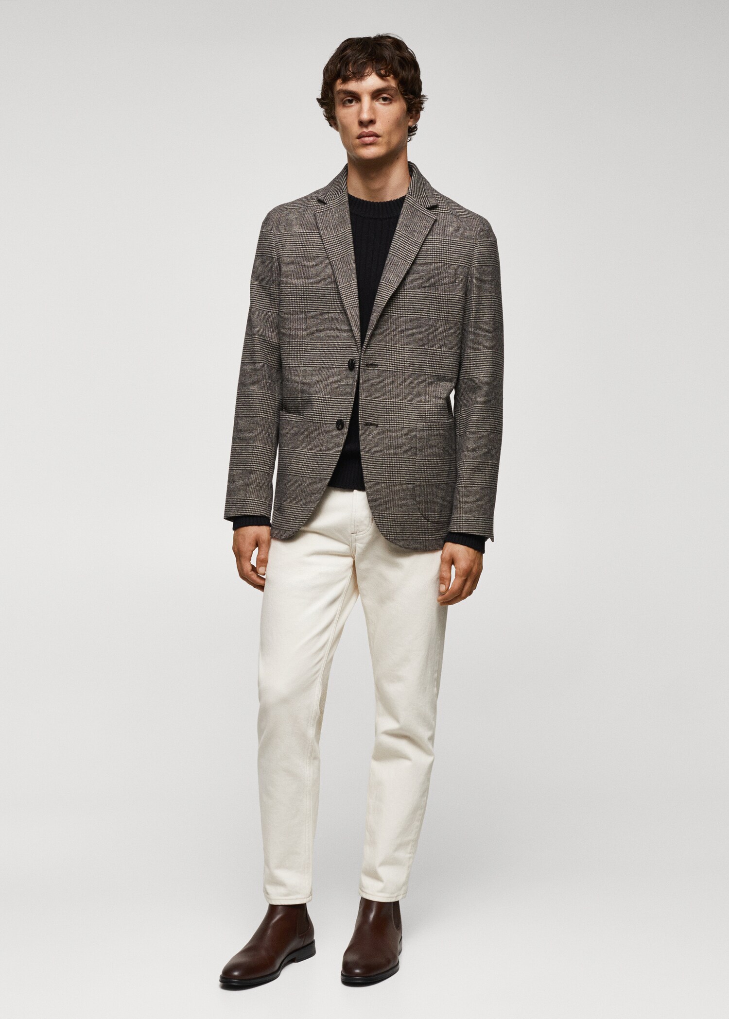 Americana slim fit lana estampada - Plano general