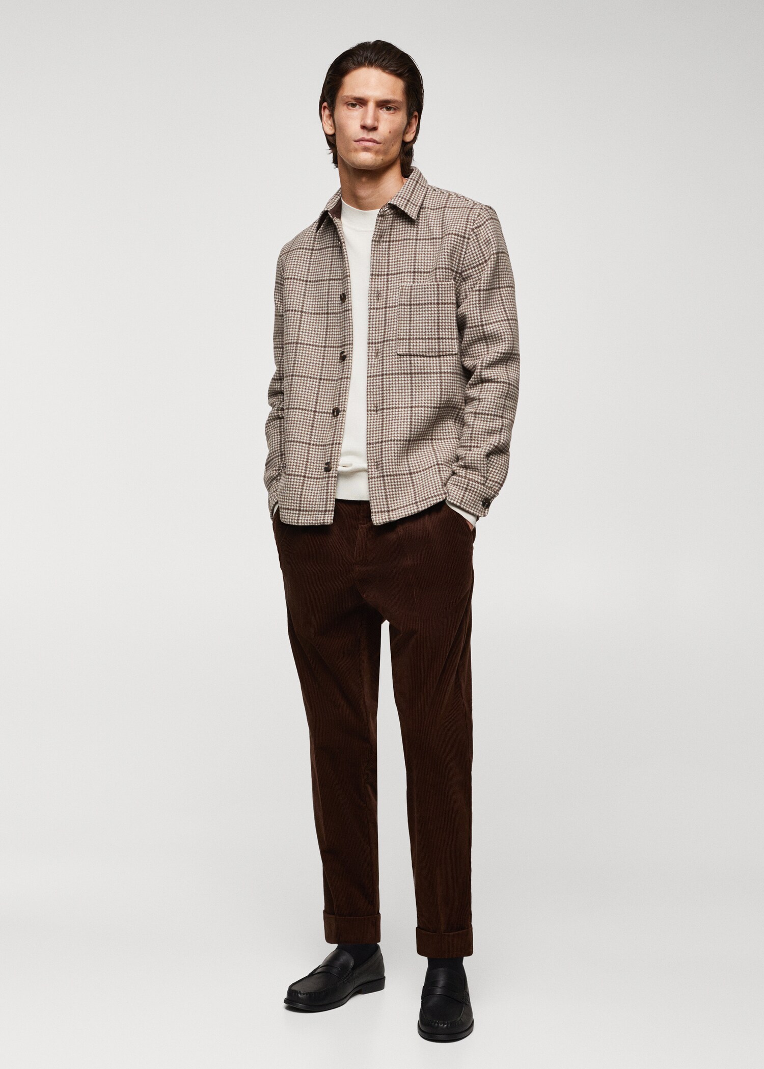 Check wool overshirt - General plane