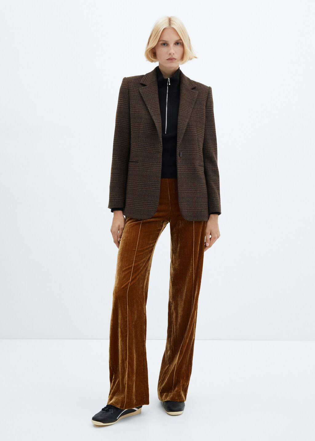 Straight check jacket - Women | MANGO OUTLET USA Straight check jacket - Women | MANGO OUTLET USA