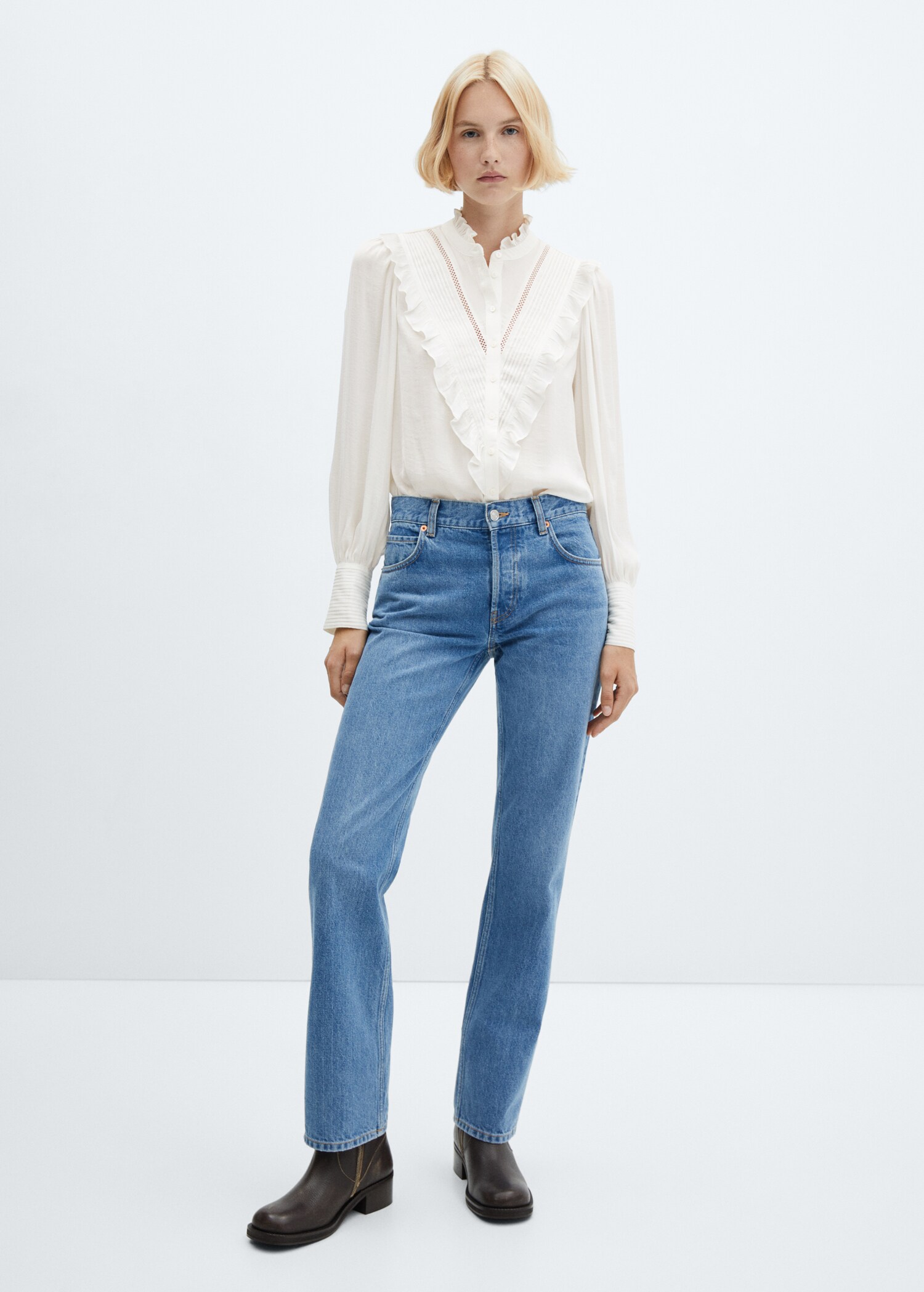 Blouse met ruchesdetail - Overzichtstekening