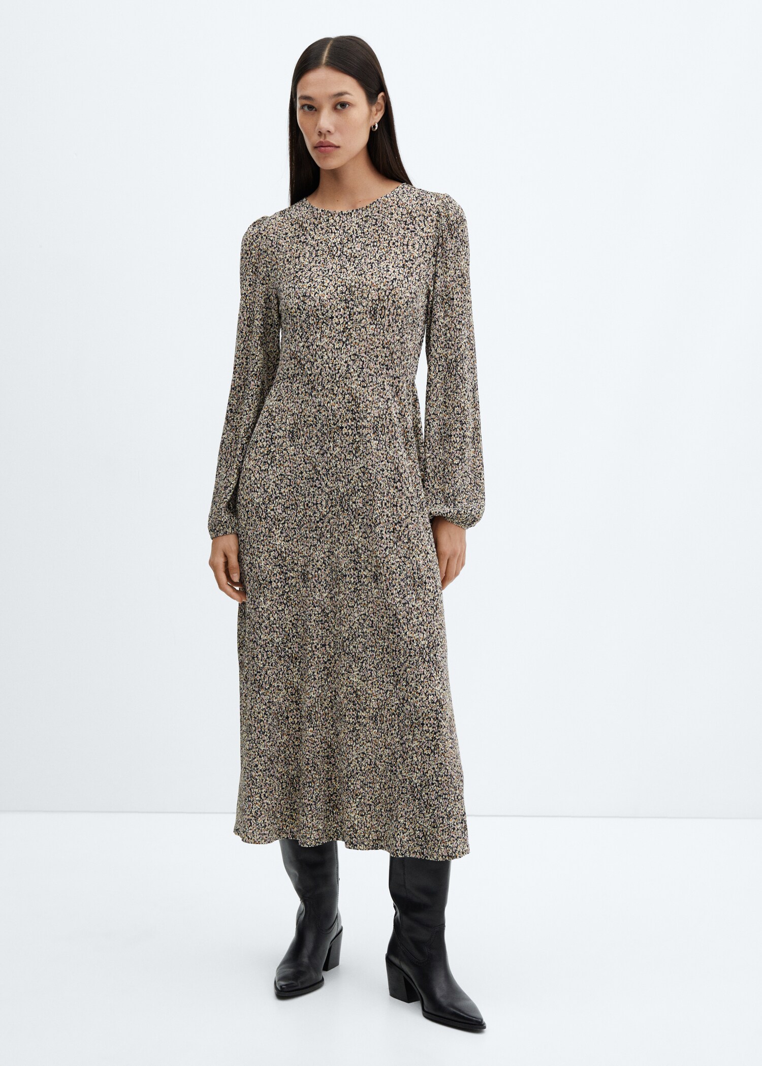 Long printed dress - General plane