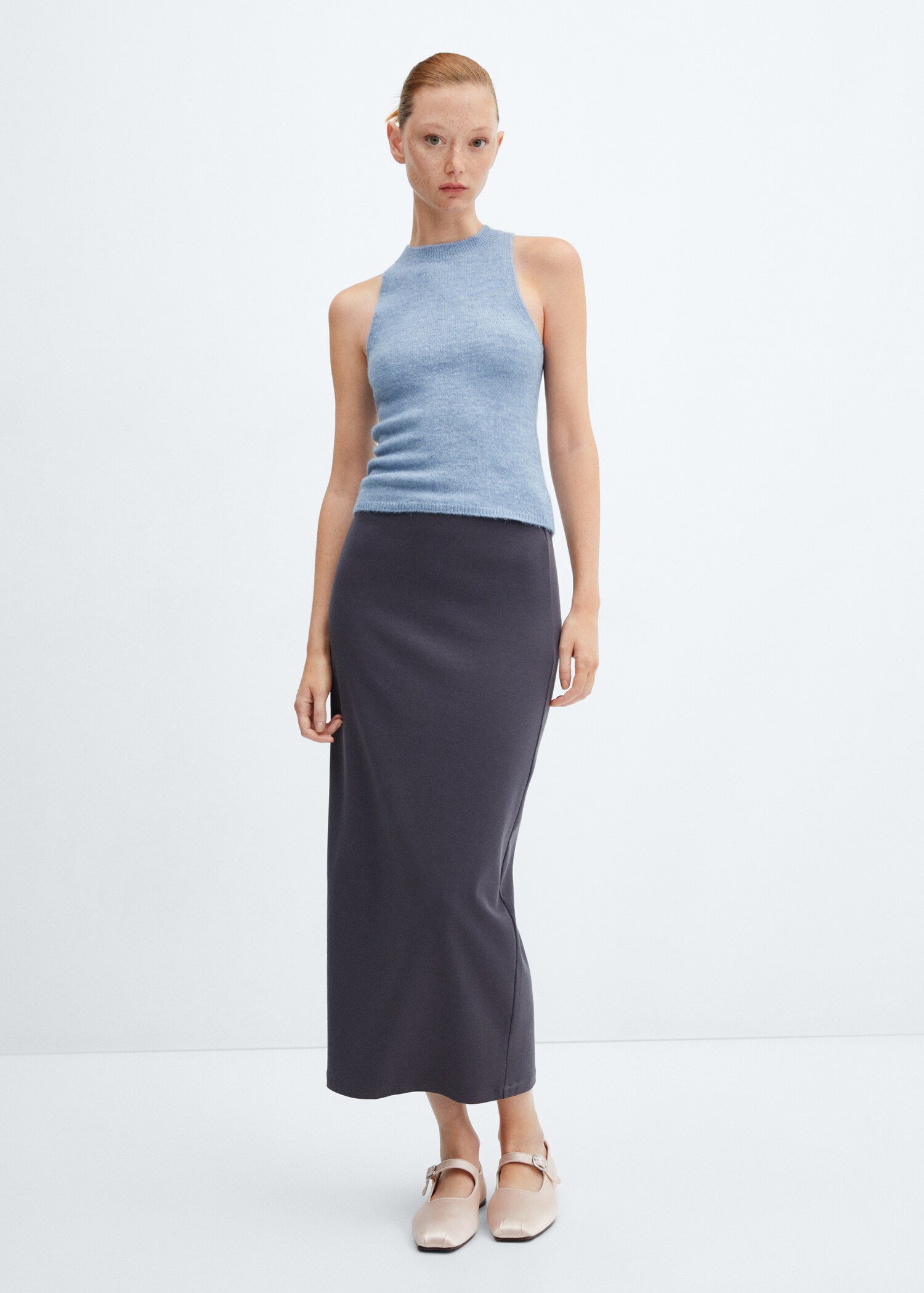 Round-neck knitted top - General plane