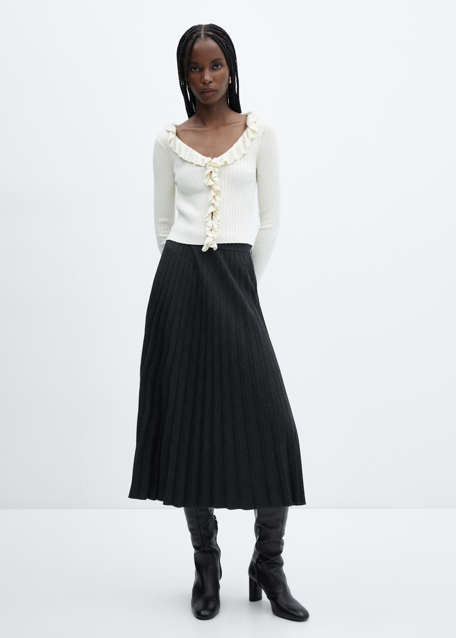 Checked pleated skirt - General plane