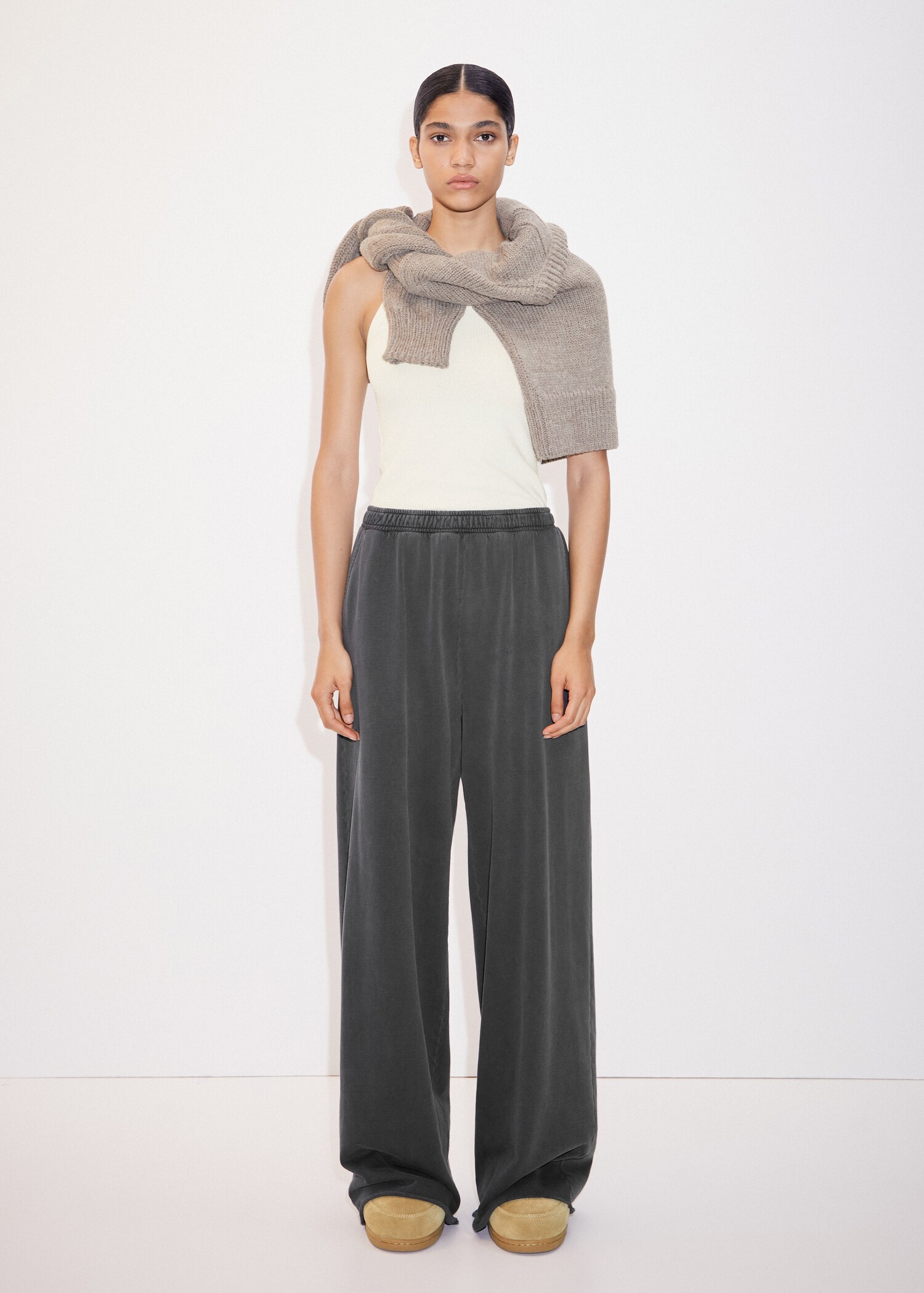 Cotton wideleg trousers - General plane
