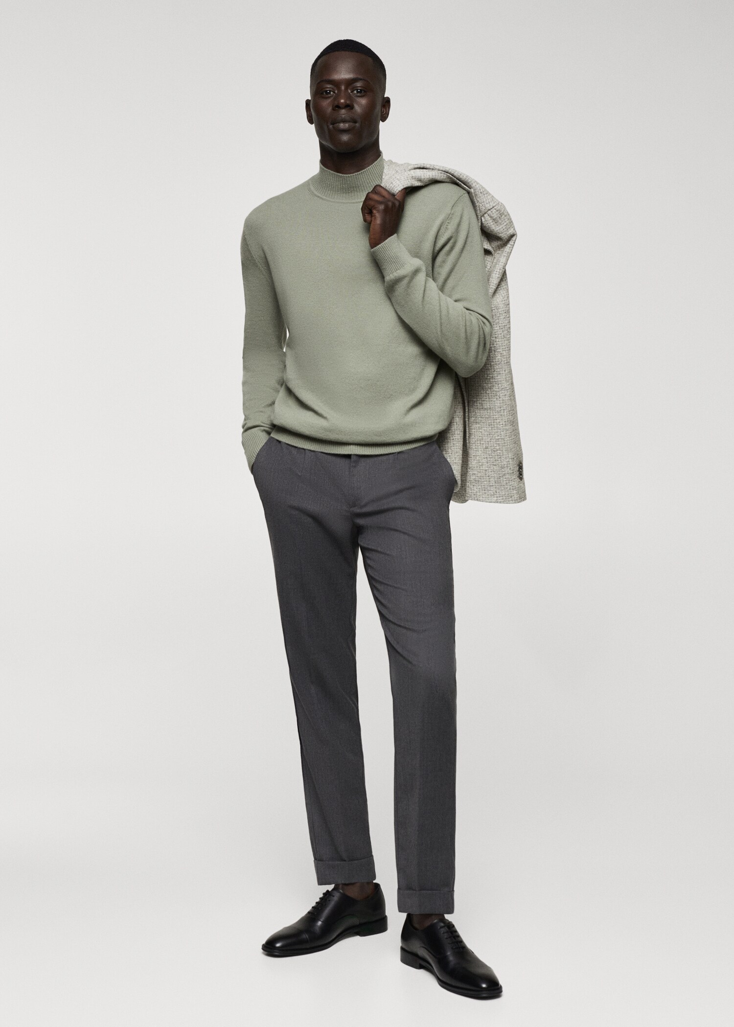 Wool-cashmere perkins-neck sweater - General plane