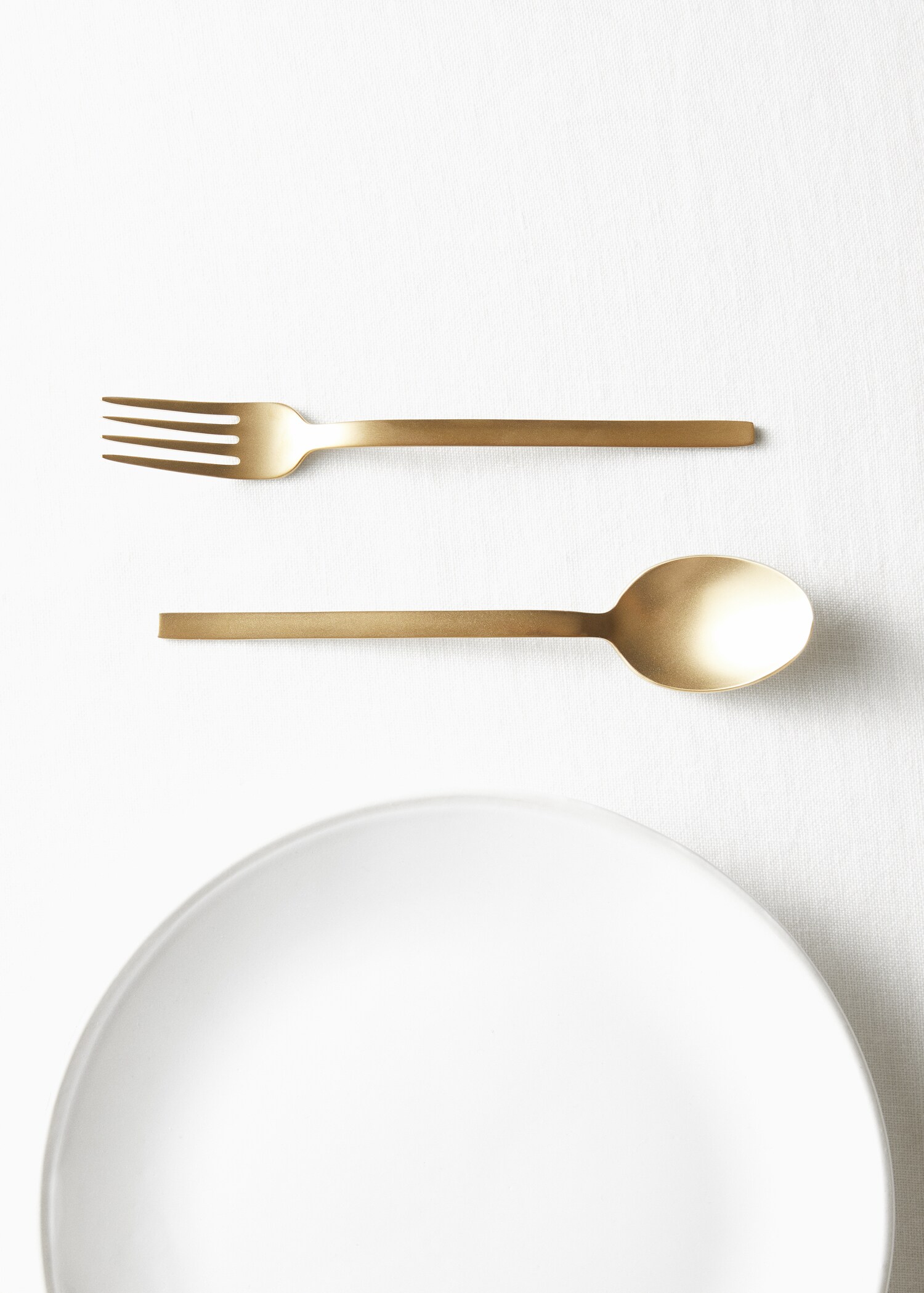 4-pack of 100% steel gold dessert forks - General plane