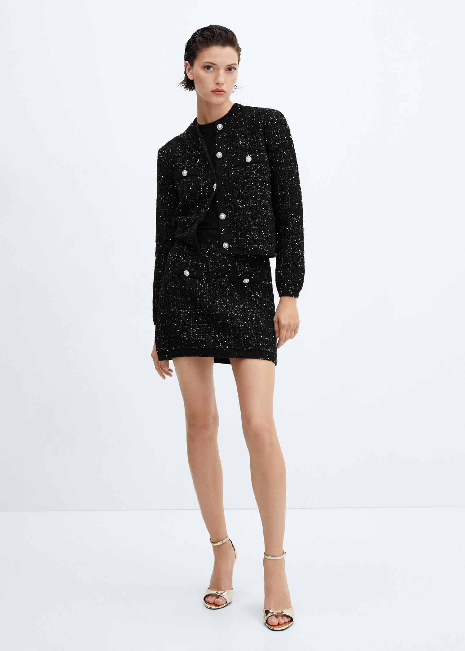 Botones Joya Cardigan Mujer Mango Outlet Cárdigan Punto Textura