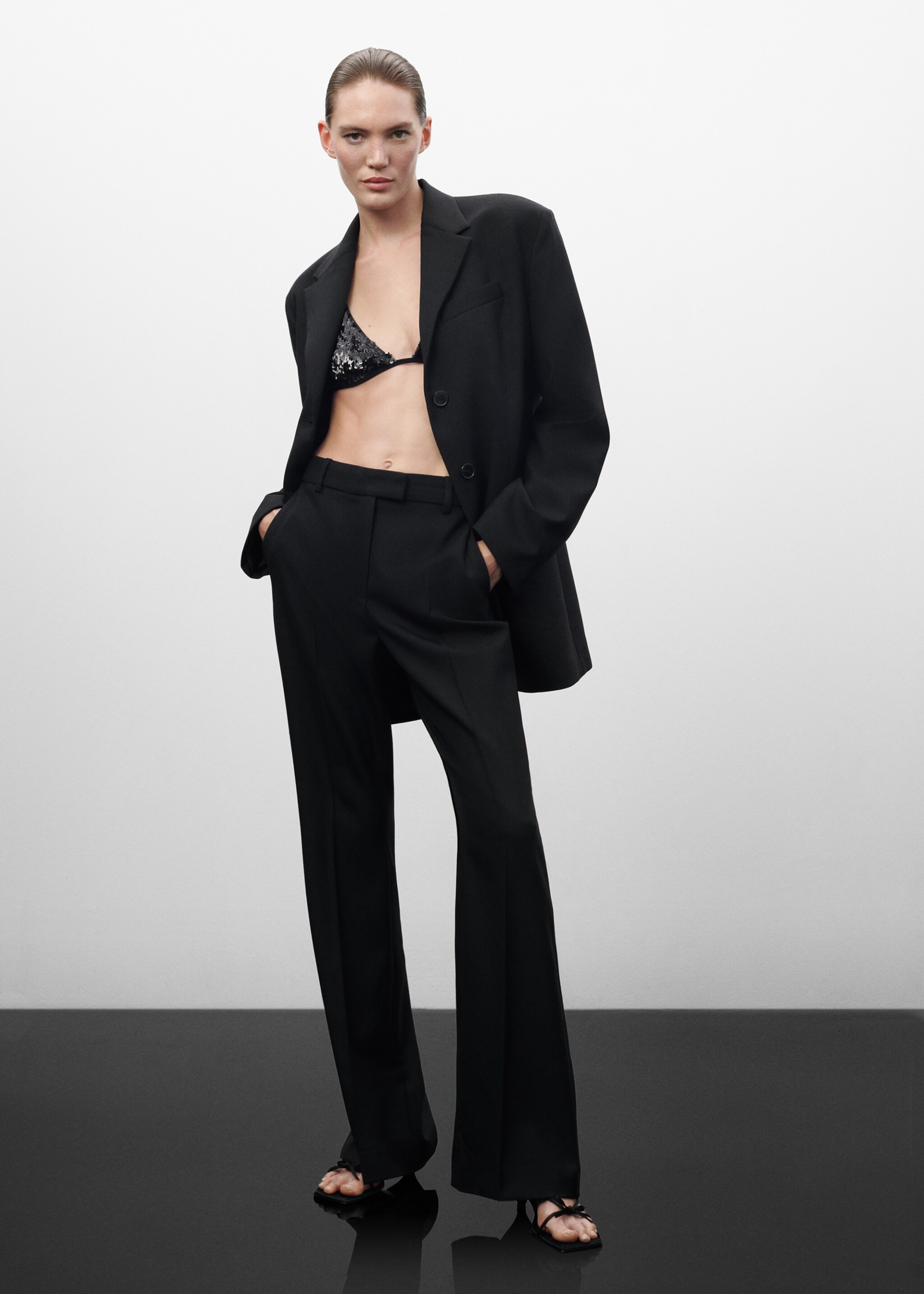 100% virgin wool suit jacket - General plane, Black. Ref: 57059115-00.