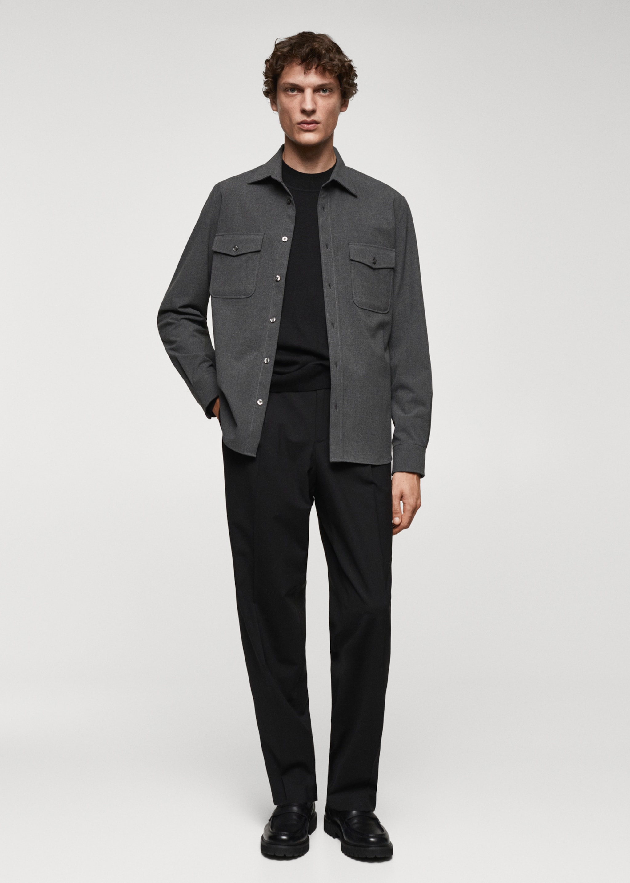 Relaxed-fit wool trousers - General plane