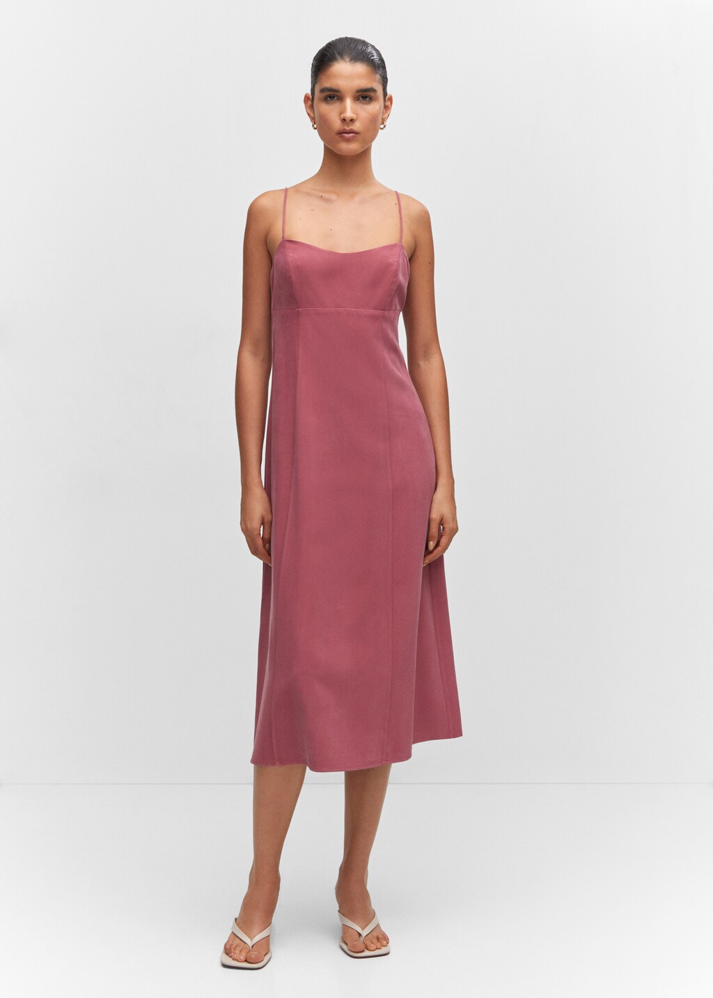 Low cut midi dress Women MANGO OUTLET USA