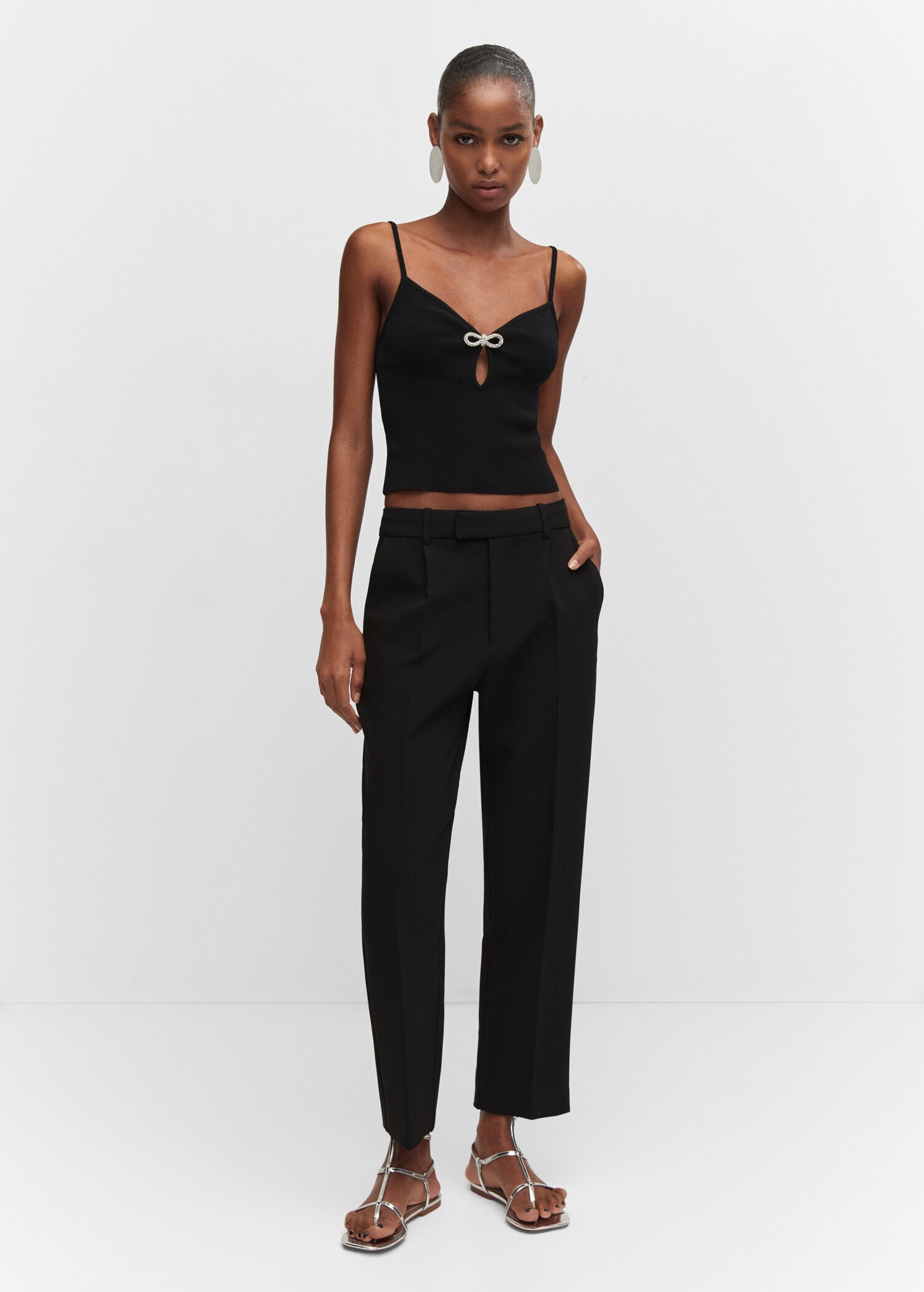 Knitted top with rhinestone detail - General plane