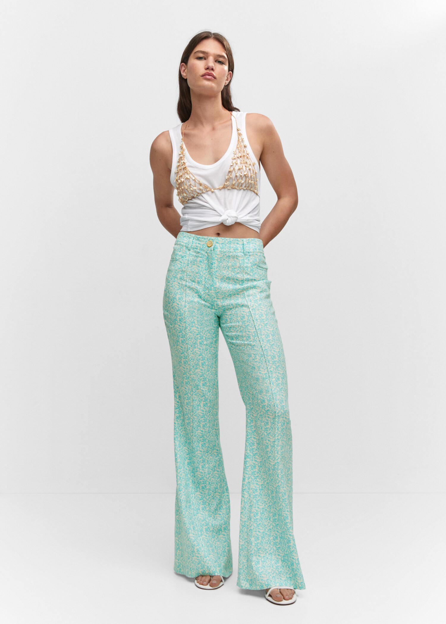 Pantalon lin fleurs - Plan général