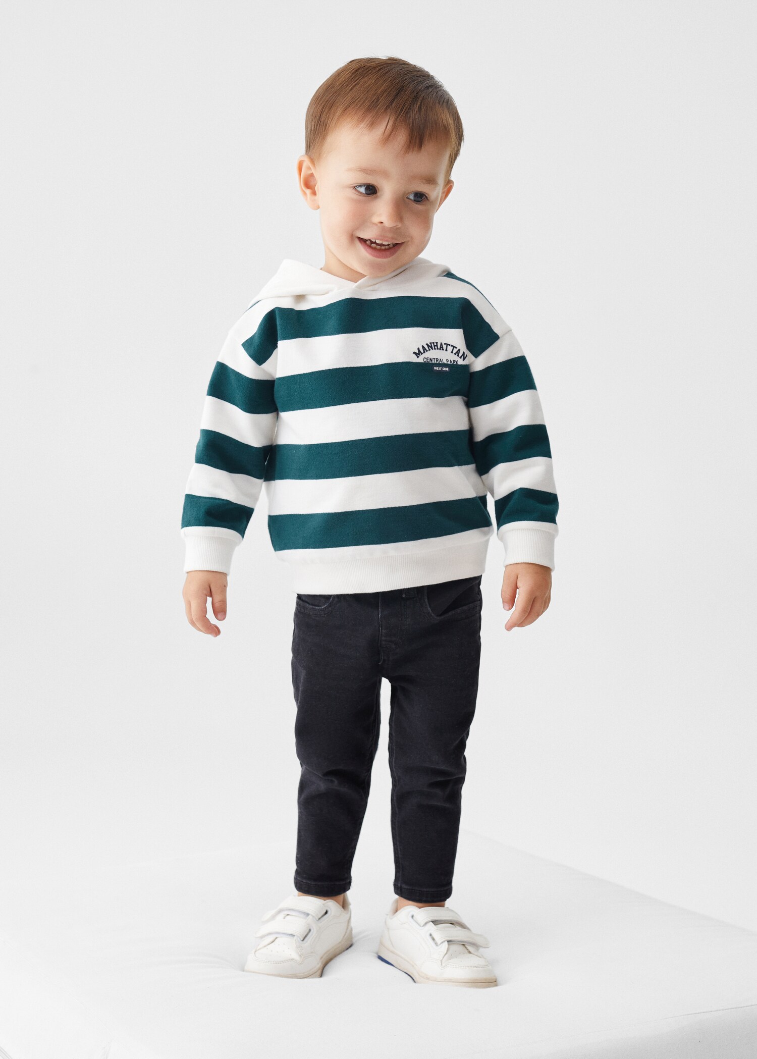 Sweatshirt de algodão às riscas - Plano geral
