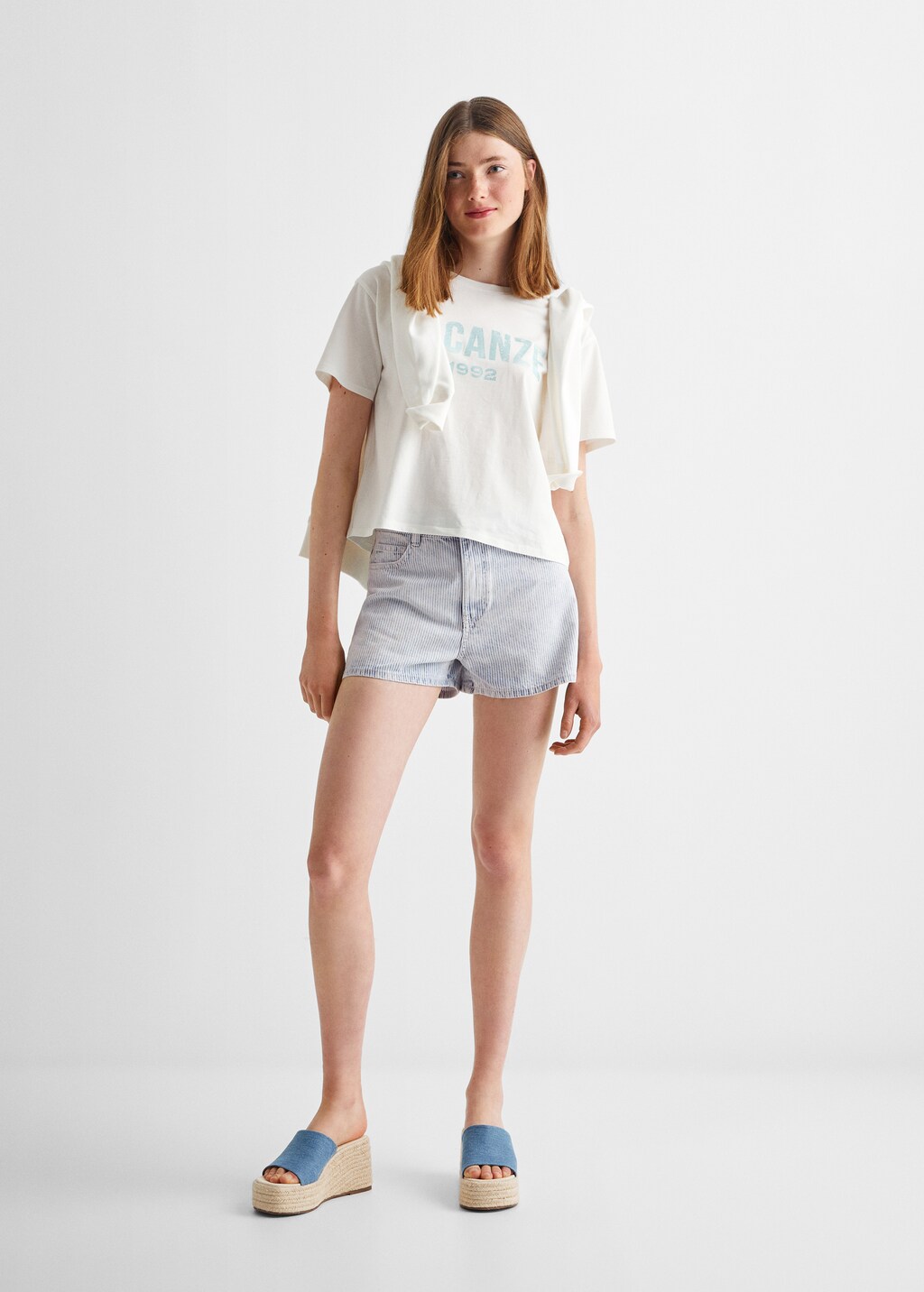 【韓国 WHO.A.U】Steve Striped Cotton Shorts(Set-up) Steve Striped Cotton Shorts(Set-up) - 후아유닷컴