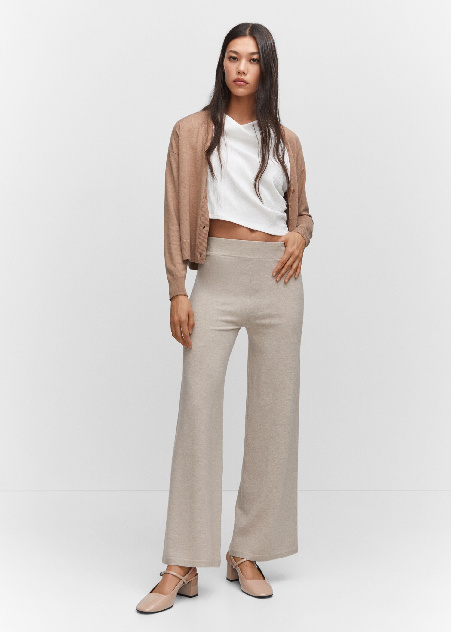 Fine-knit wideleg trousers - General plane
