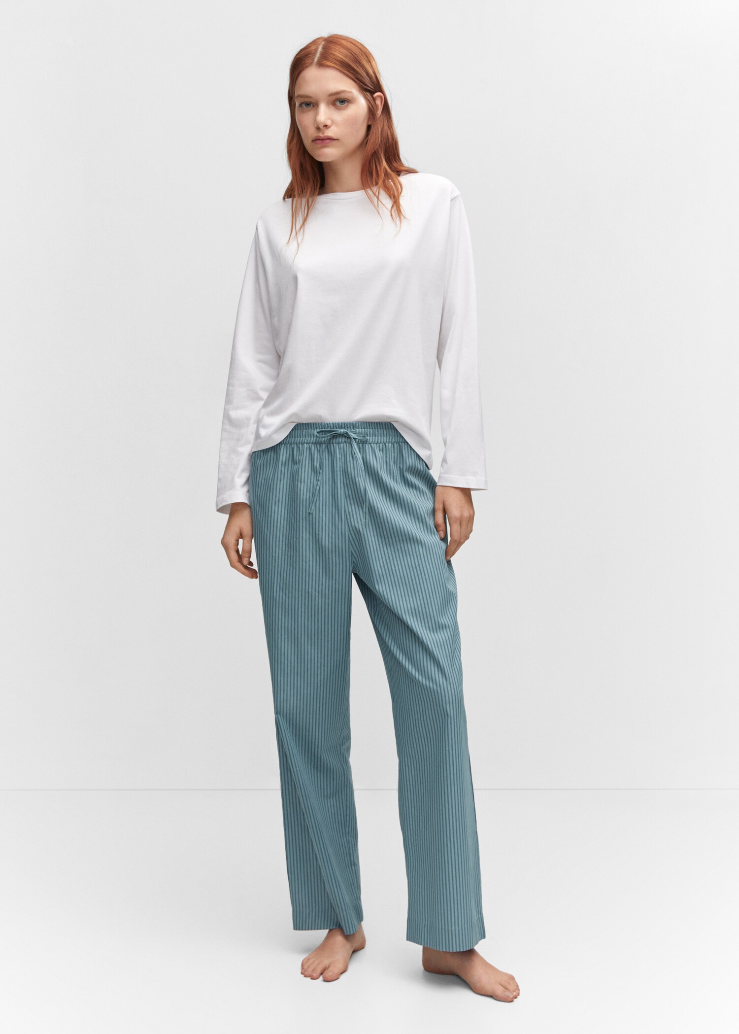 Pijama largo algodón rayas - Plano general