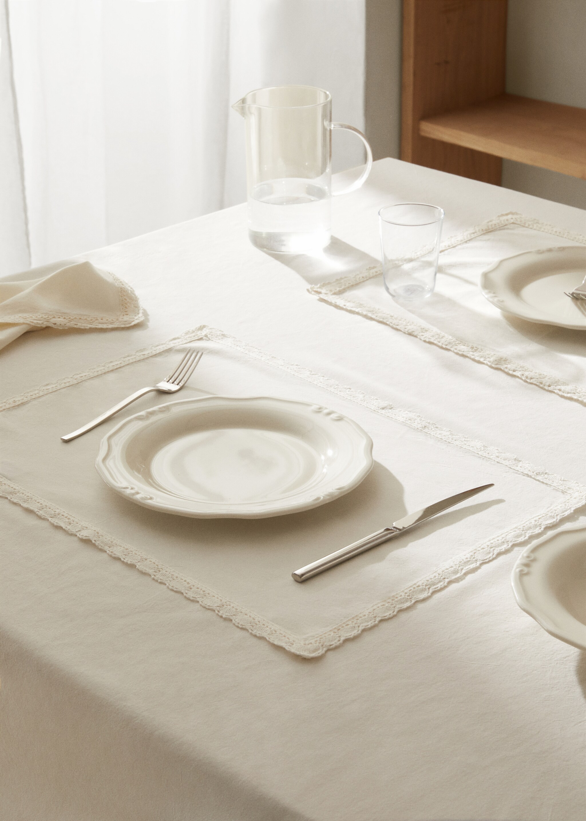 100% cotton lace placemat - General plane