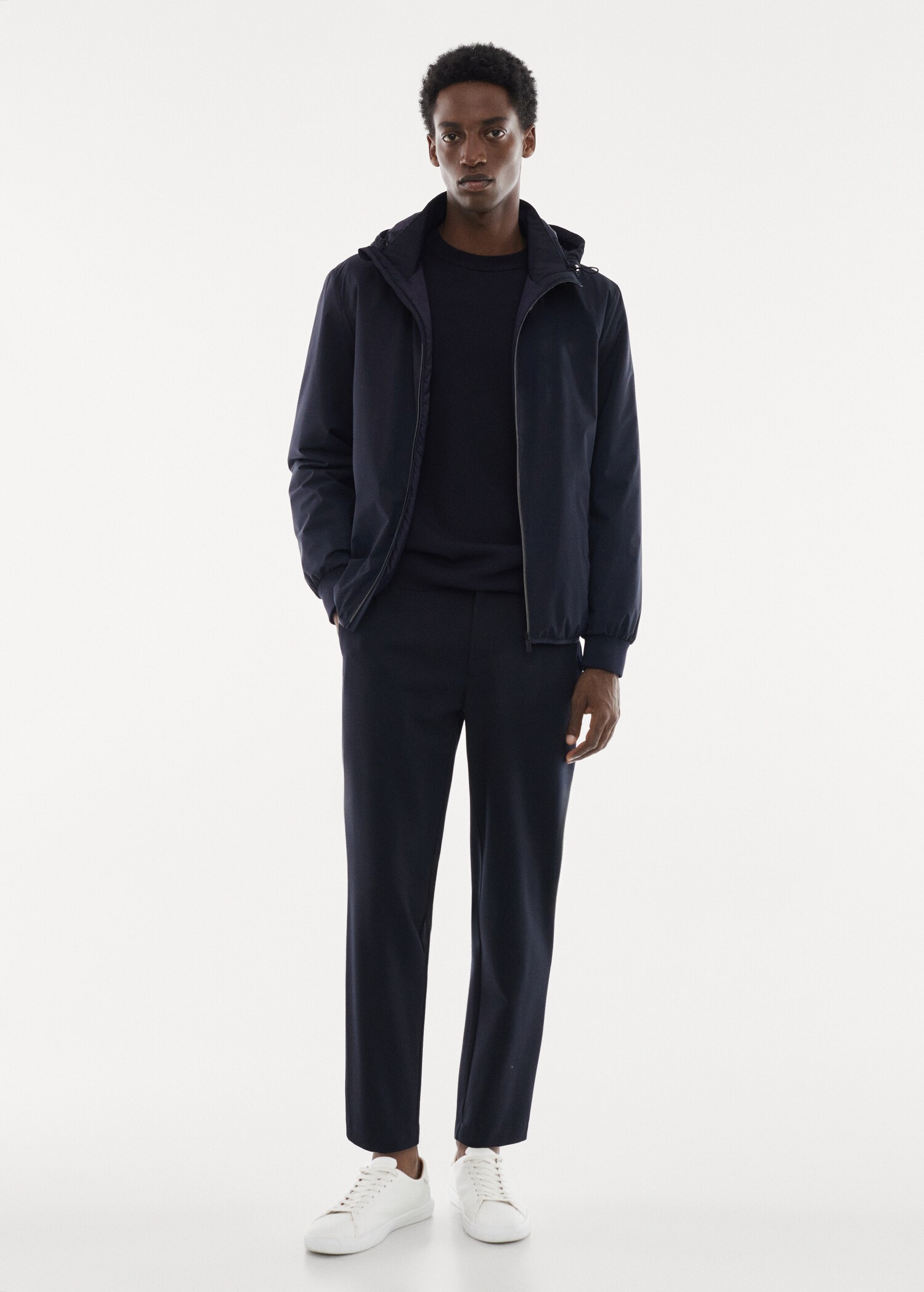 Water-repellent hooded quilted jacket - General plane