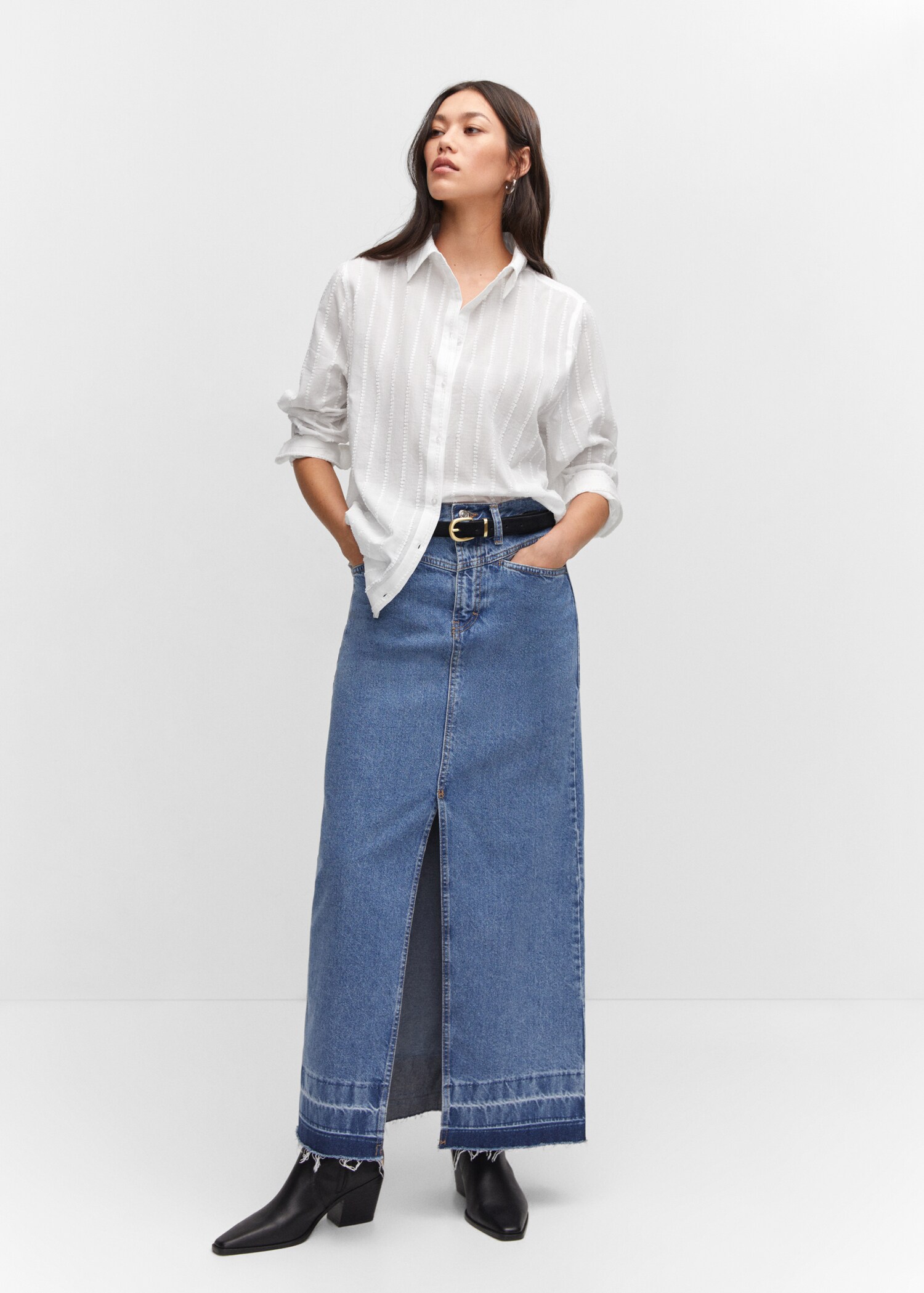 Embroidered cotton shirt - General plane