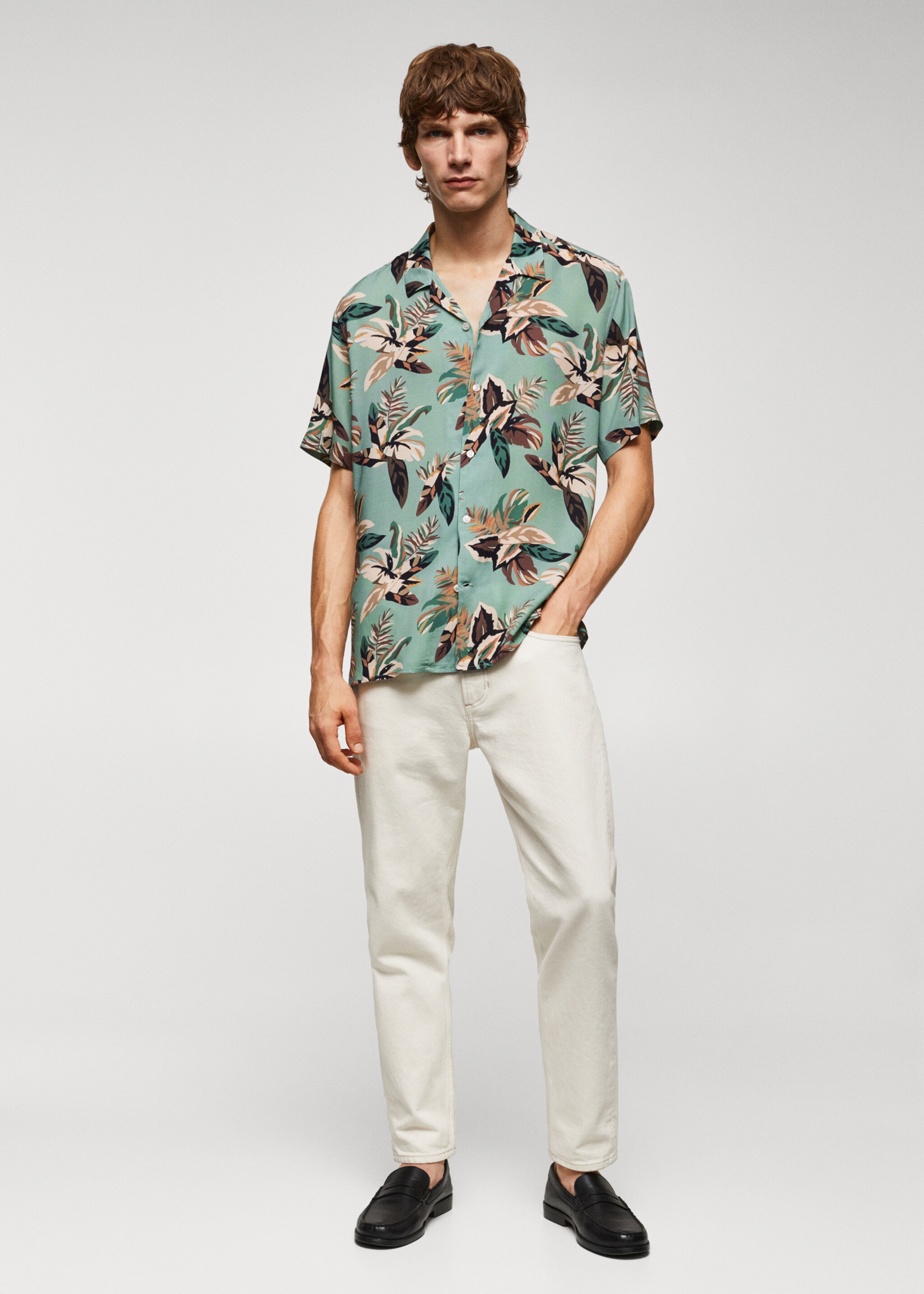 Regular Fit-Hemd mit Blumenprint - Allgemeine Ansicht
