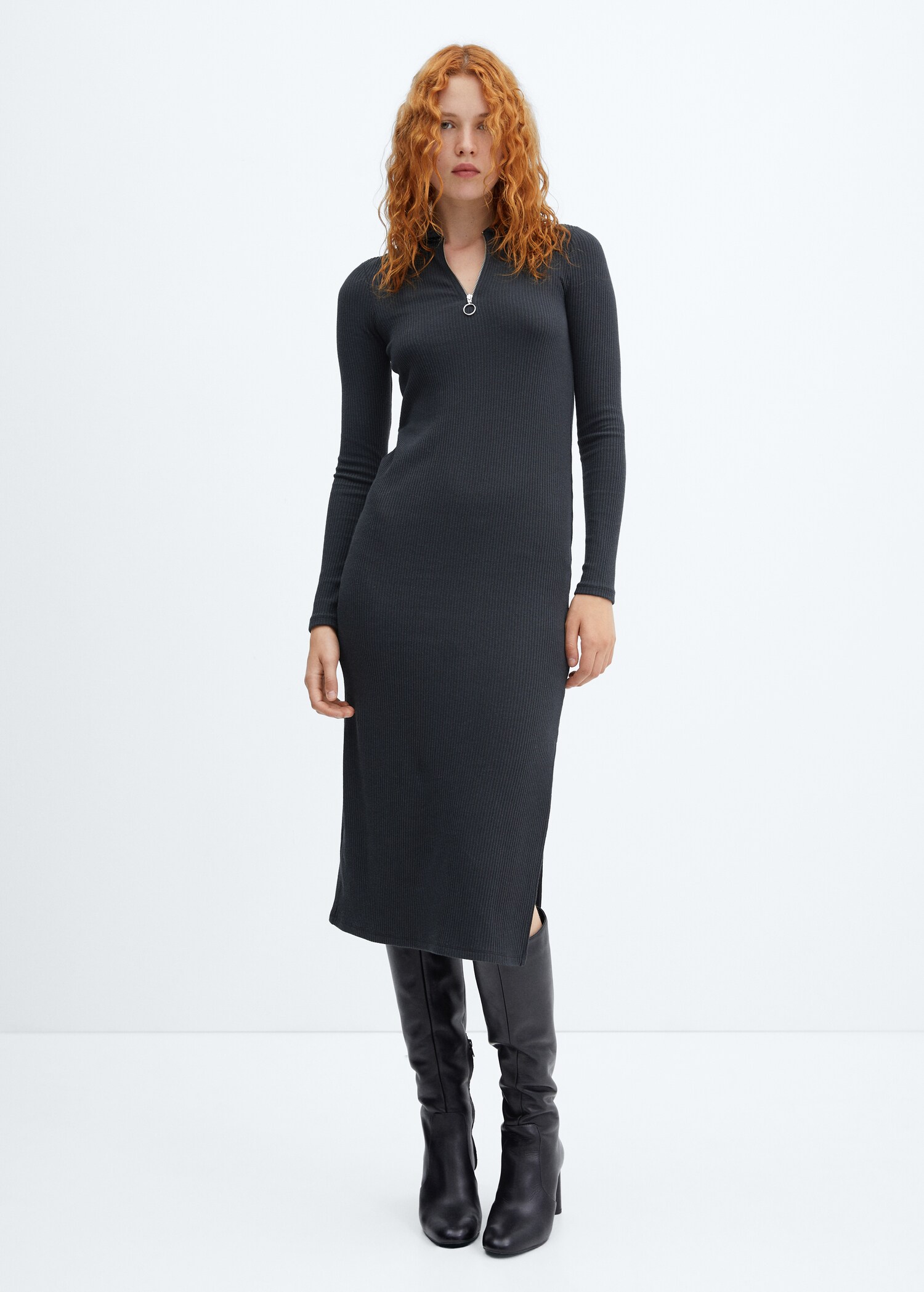 Vestit escot cremallera - Pla general