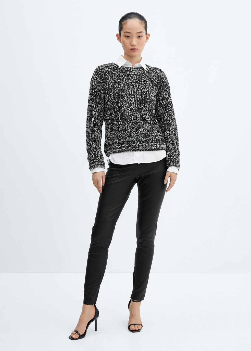 Leren legging met ritsen