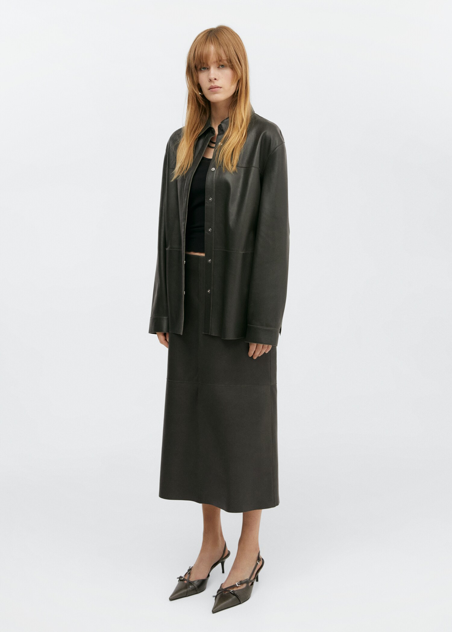 Leather overshirt - General plane