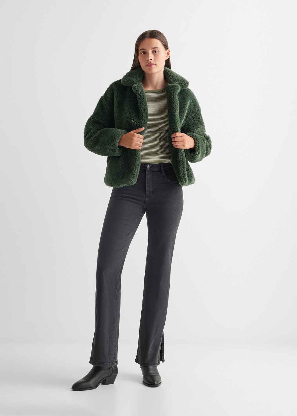 Fur-effect coat - Teen Girl | MANGO OUTLET USA