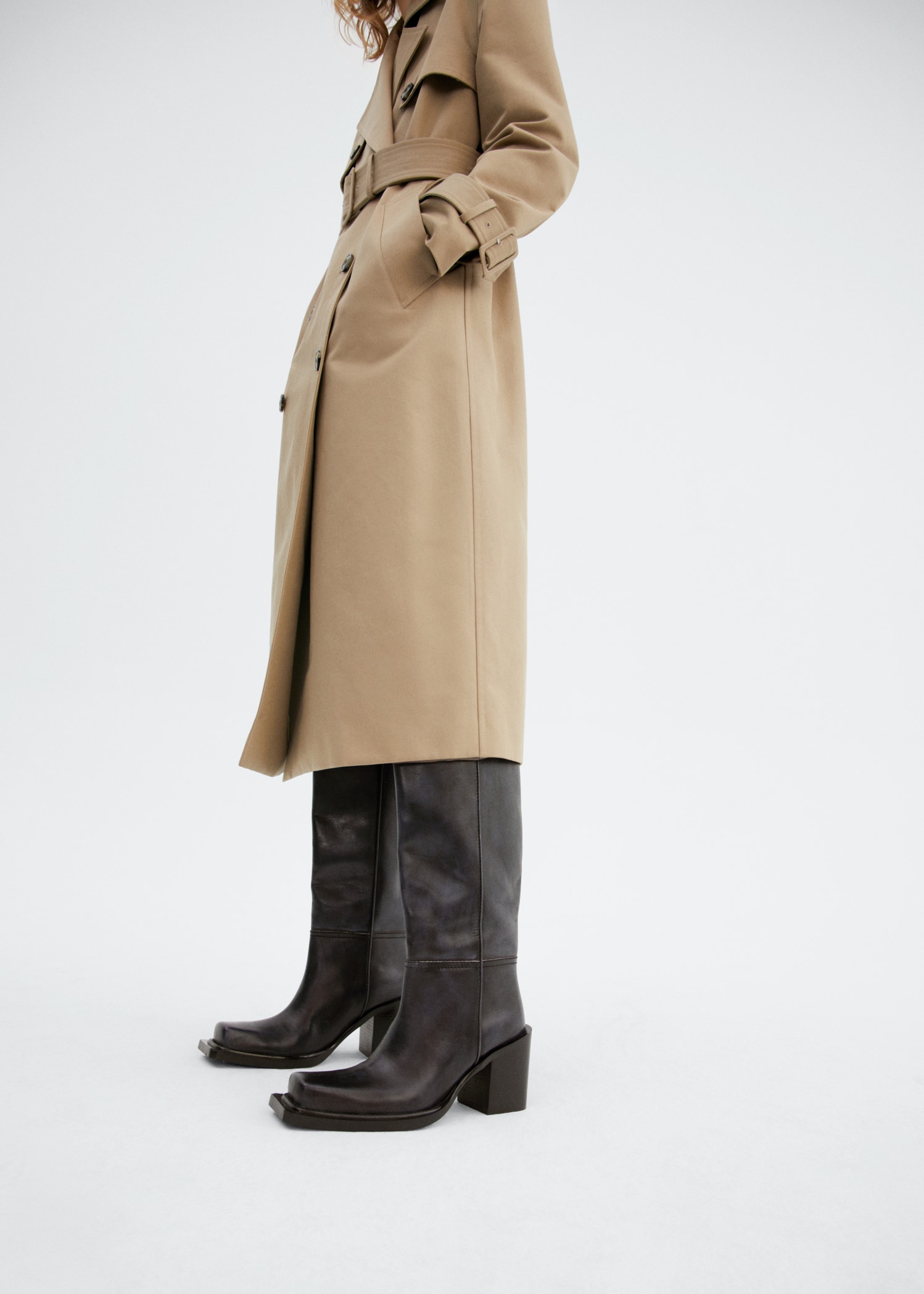 Mango Stiefel Hoher Schaft Lederstiefel Mit Hohem Schaft Damen