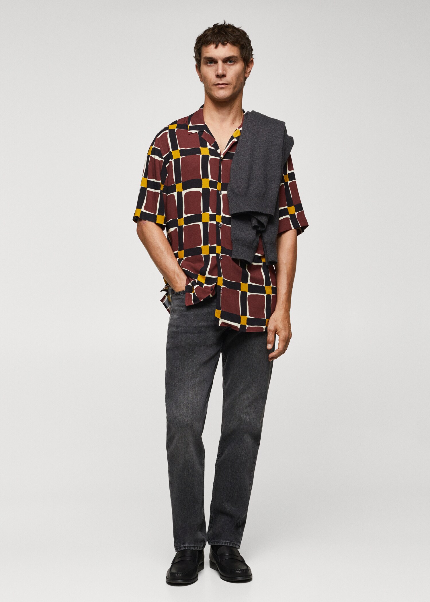 Camisa fluida estampado geométrico - Plano general