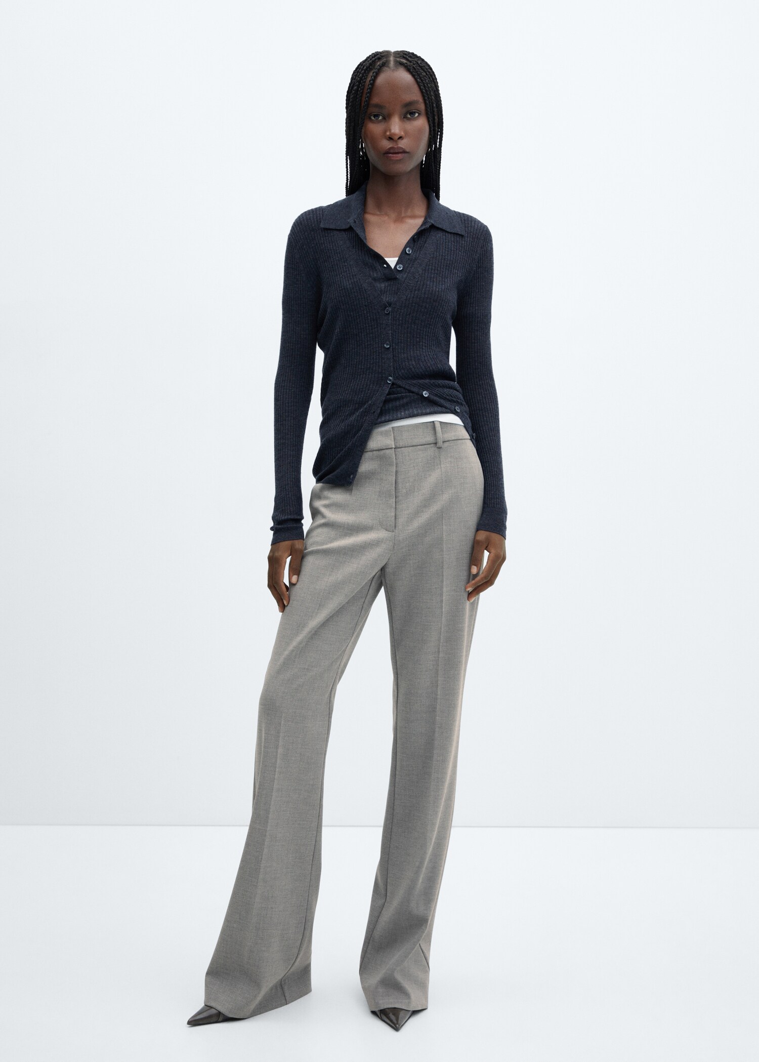 Wide-leg marbled pants - General plane