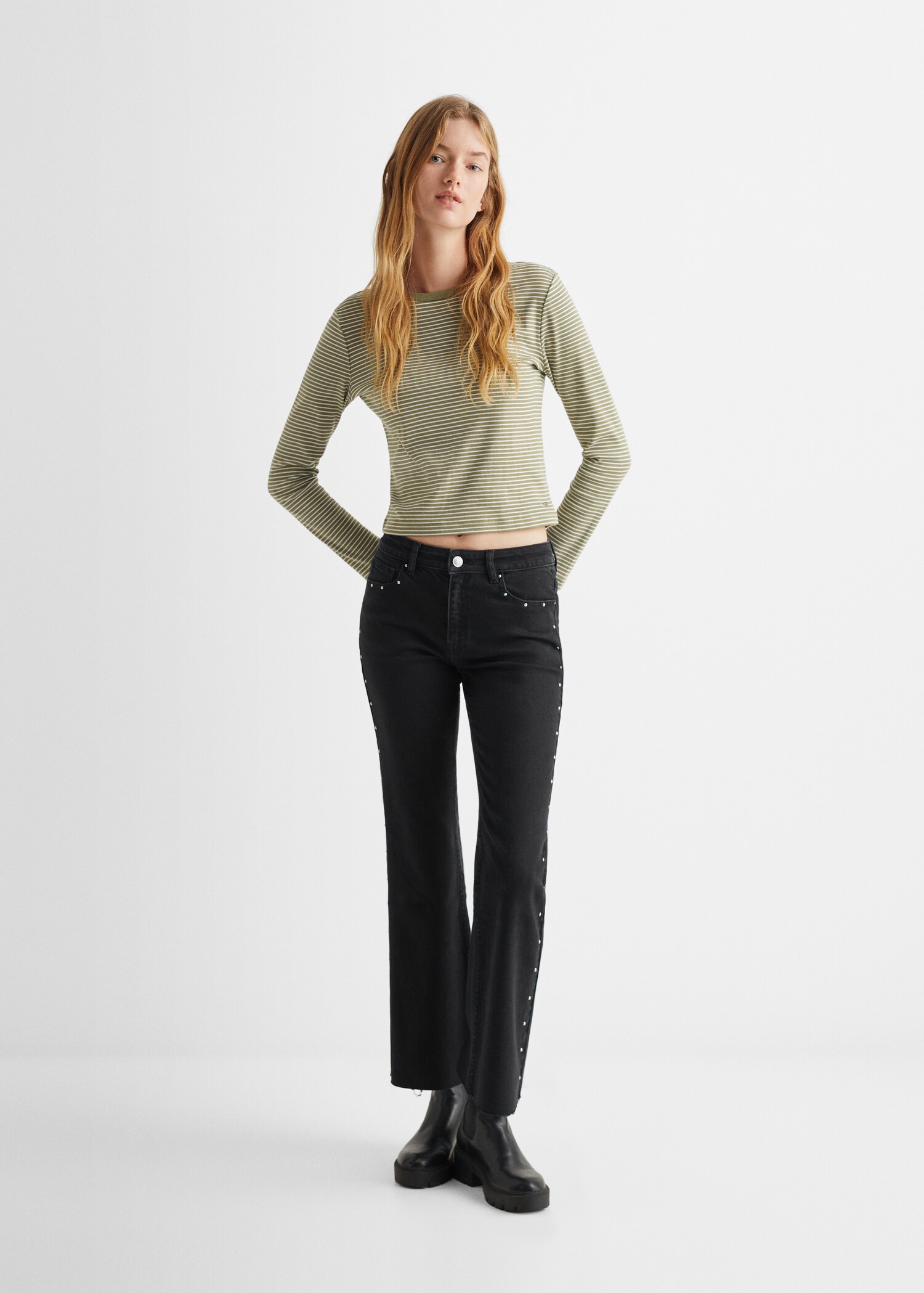 Beaded flared jeans - General plane