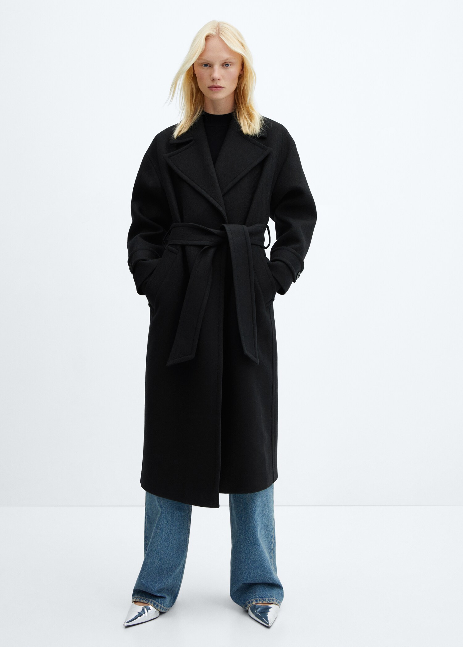Manteau laine Manteco maxi revers - Plan général