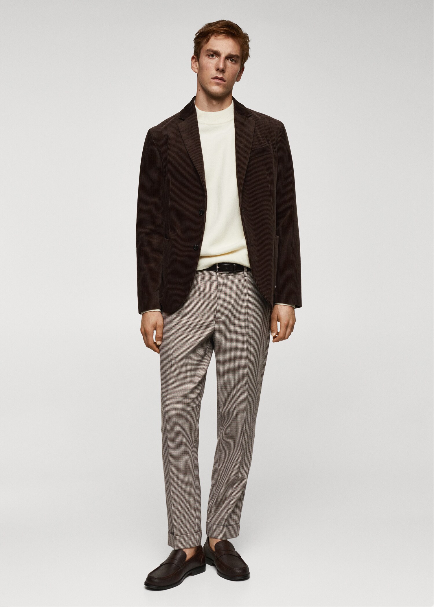 Slim fit-byxa hundtandsmönster - Allmän bild
