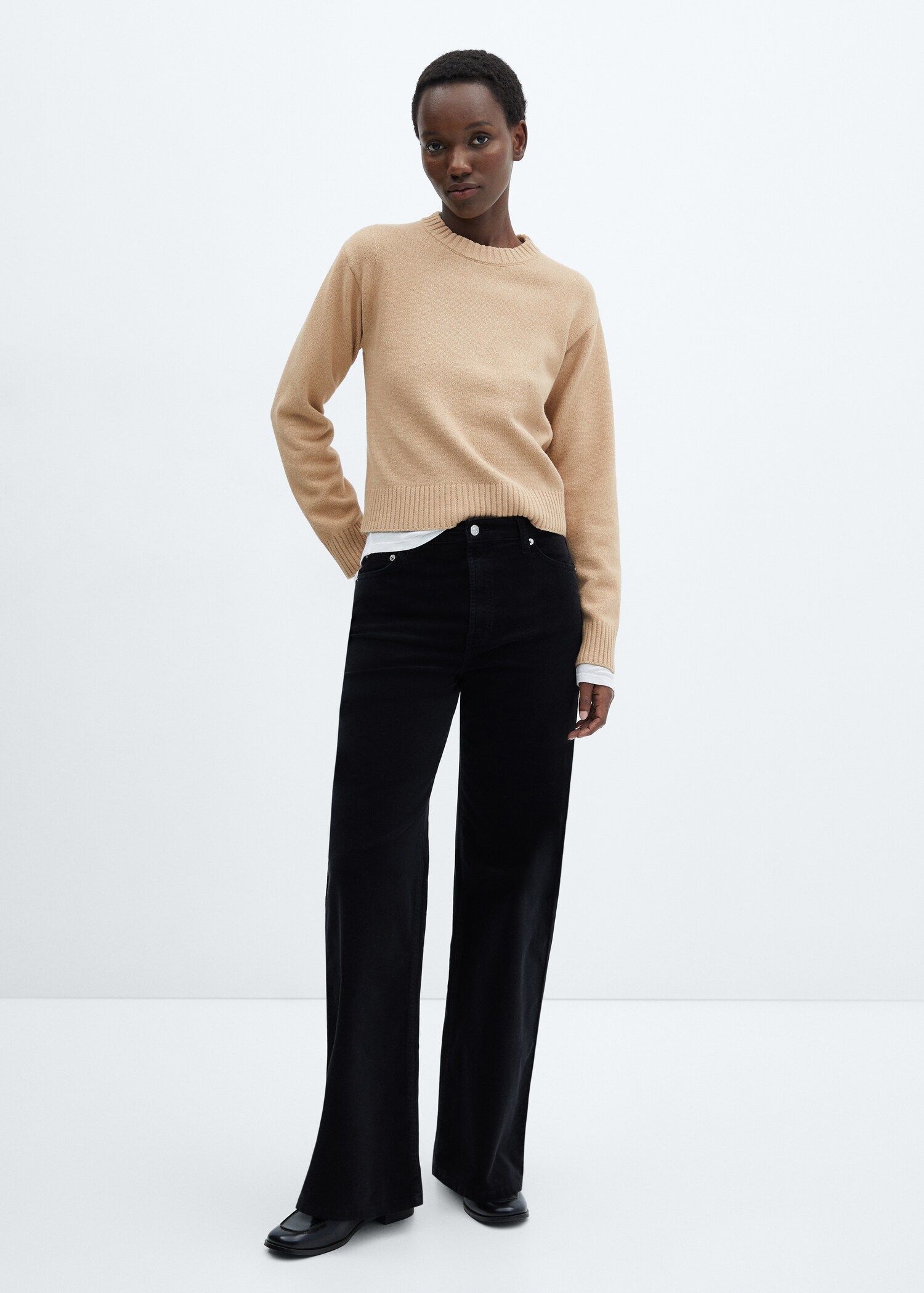 Straight-fit mid-rise corduroy pants - General plane