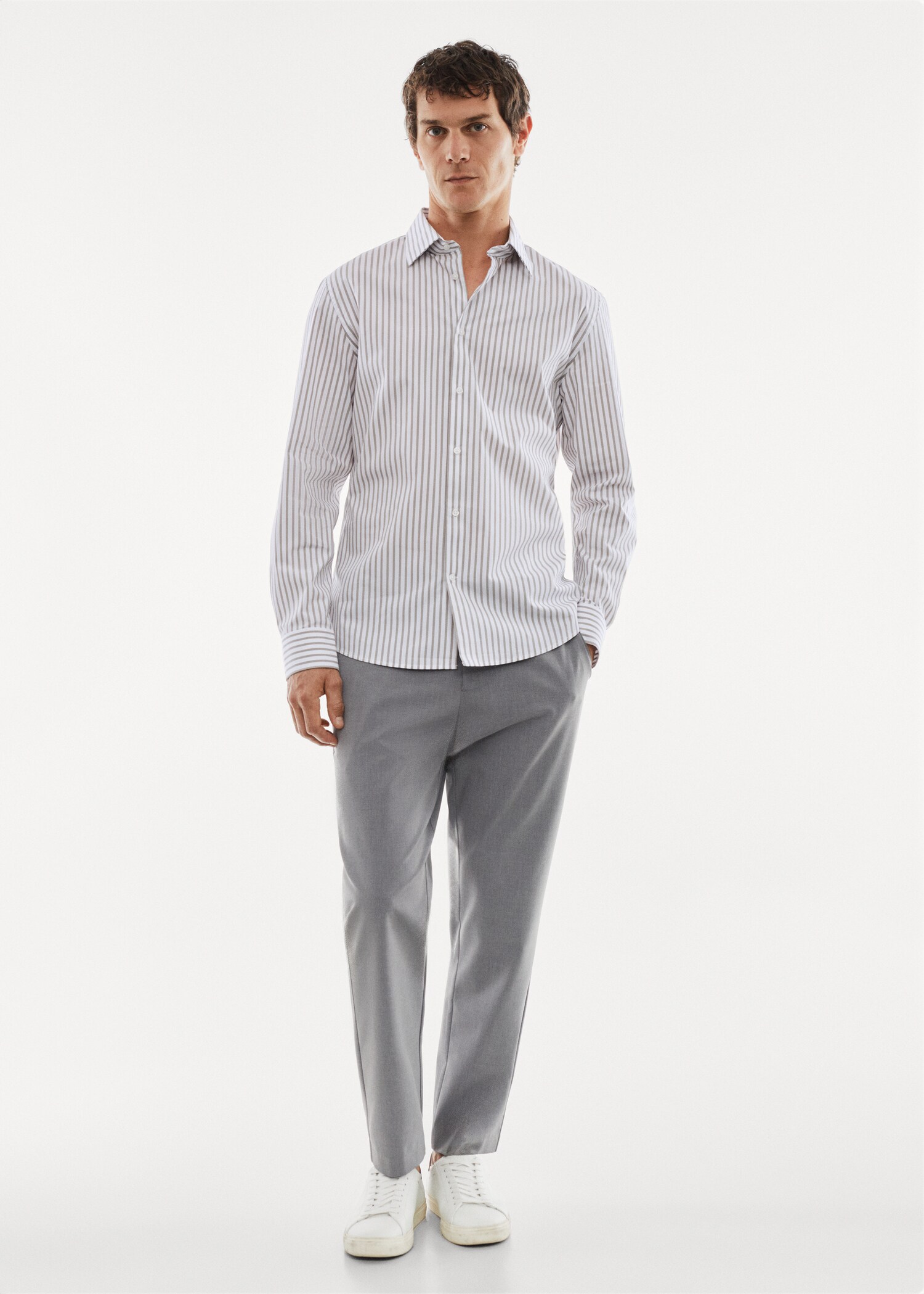Randig skjorta slim fit stretchmaterial - Allmän bild