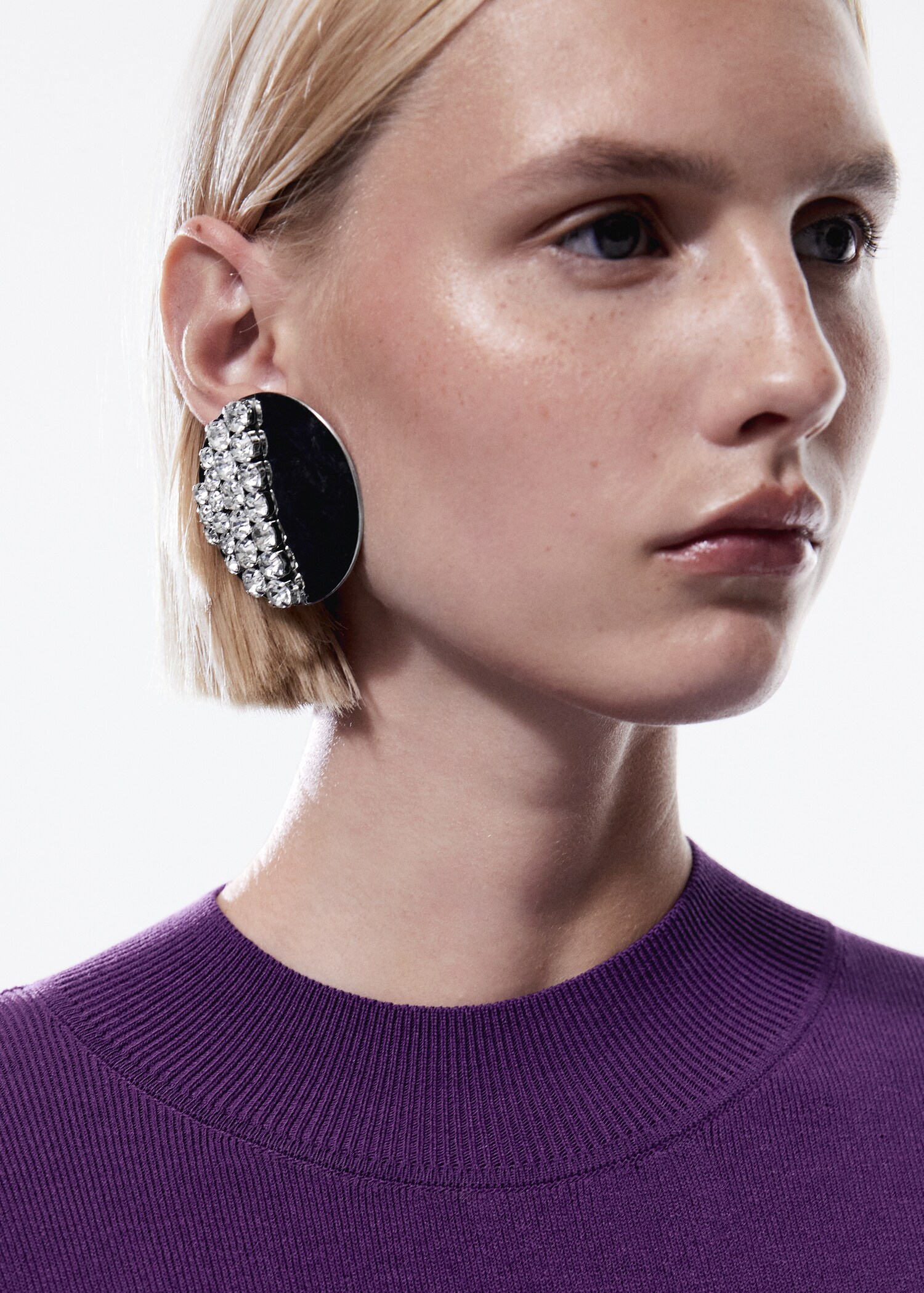 Combined circular-design earrings - General plane