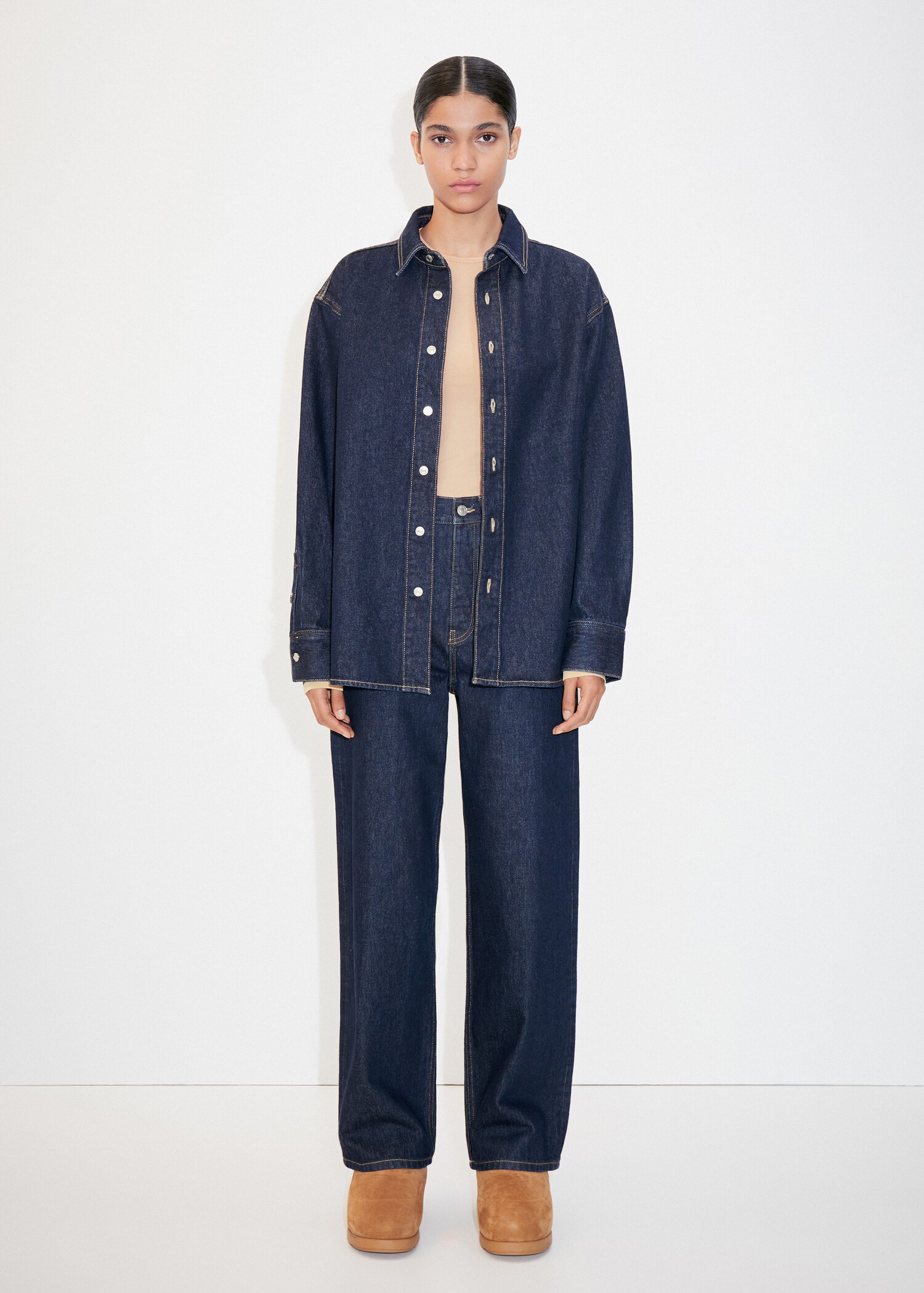 Jeans wideleg tiro medio - Plano general