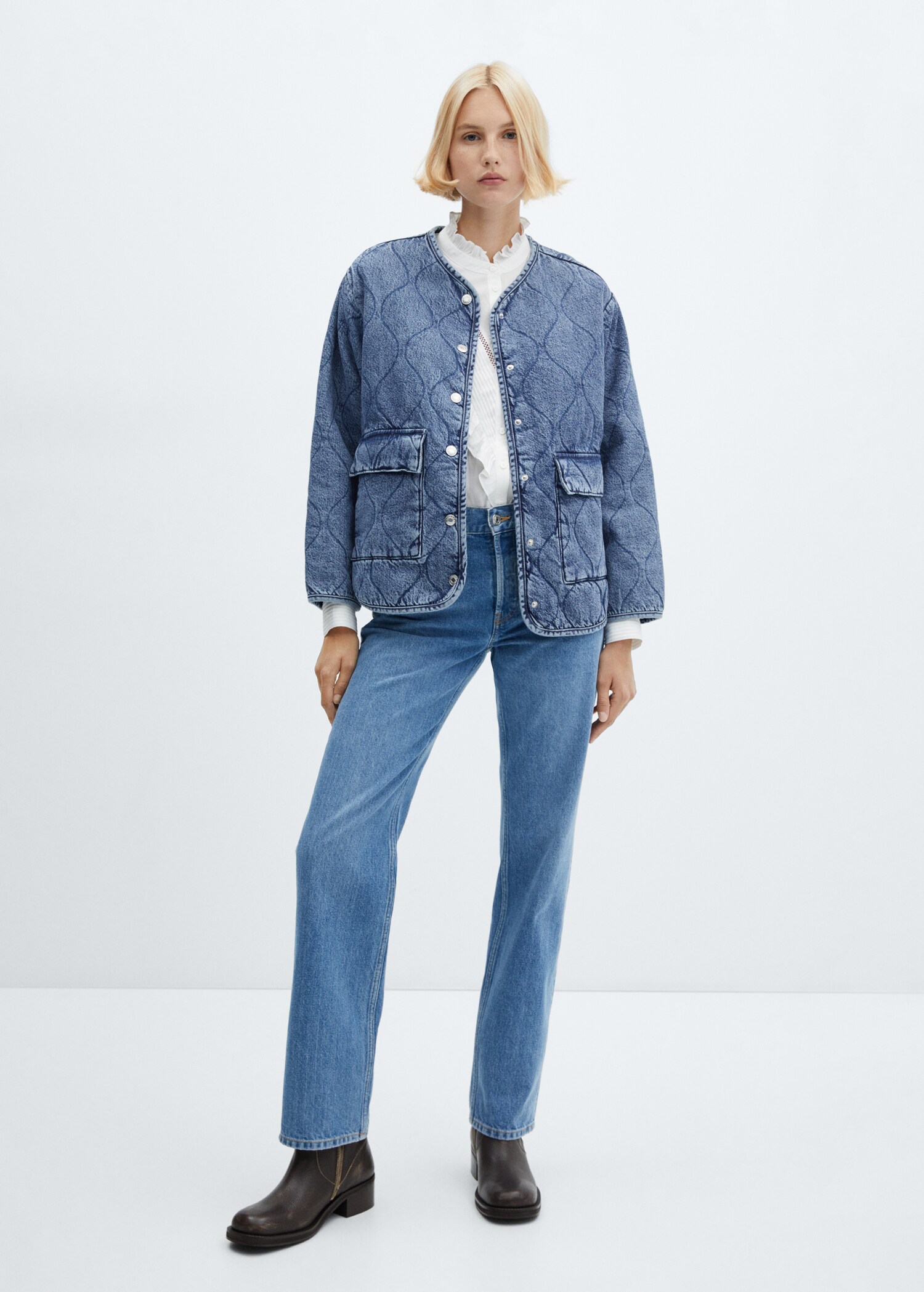 Denim padded jacket - General plane