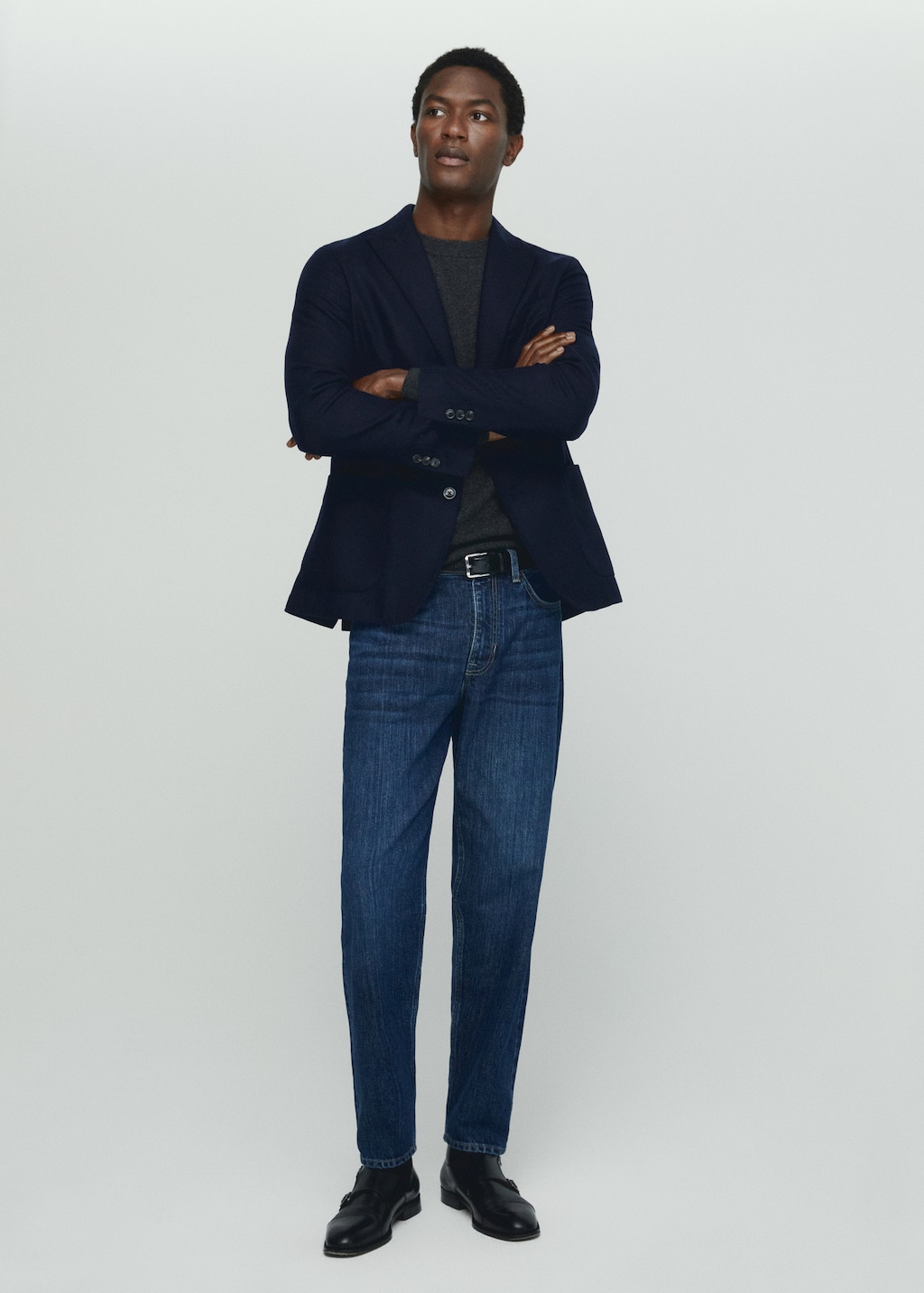 Virgin wool blazer with stitching Men MANGO OUTLET Finland