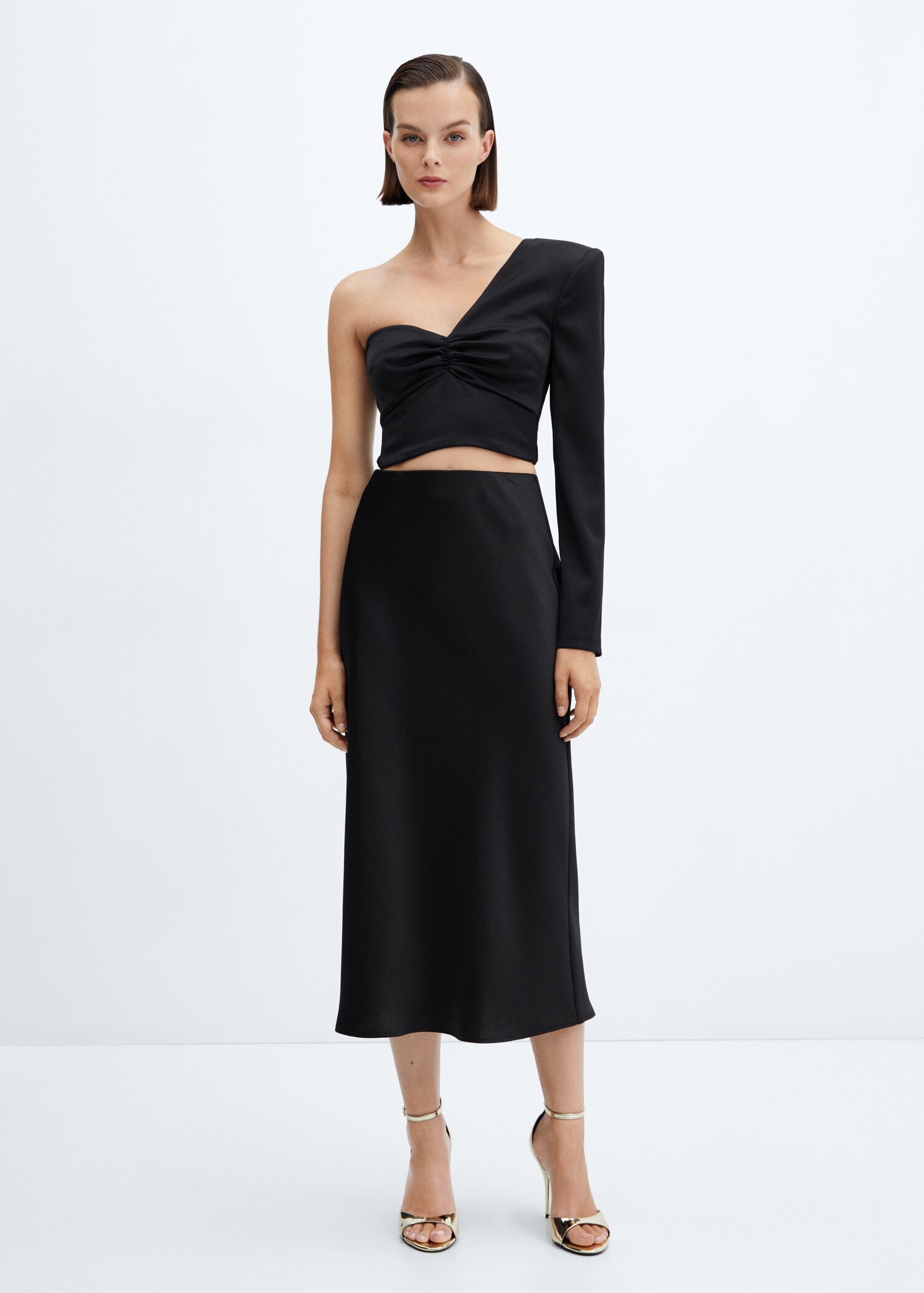 Asymmetrical cropped blouse - General plane