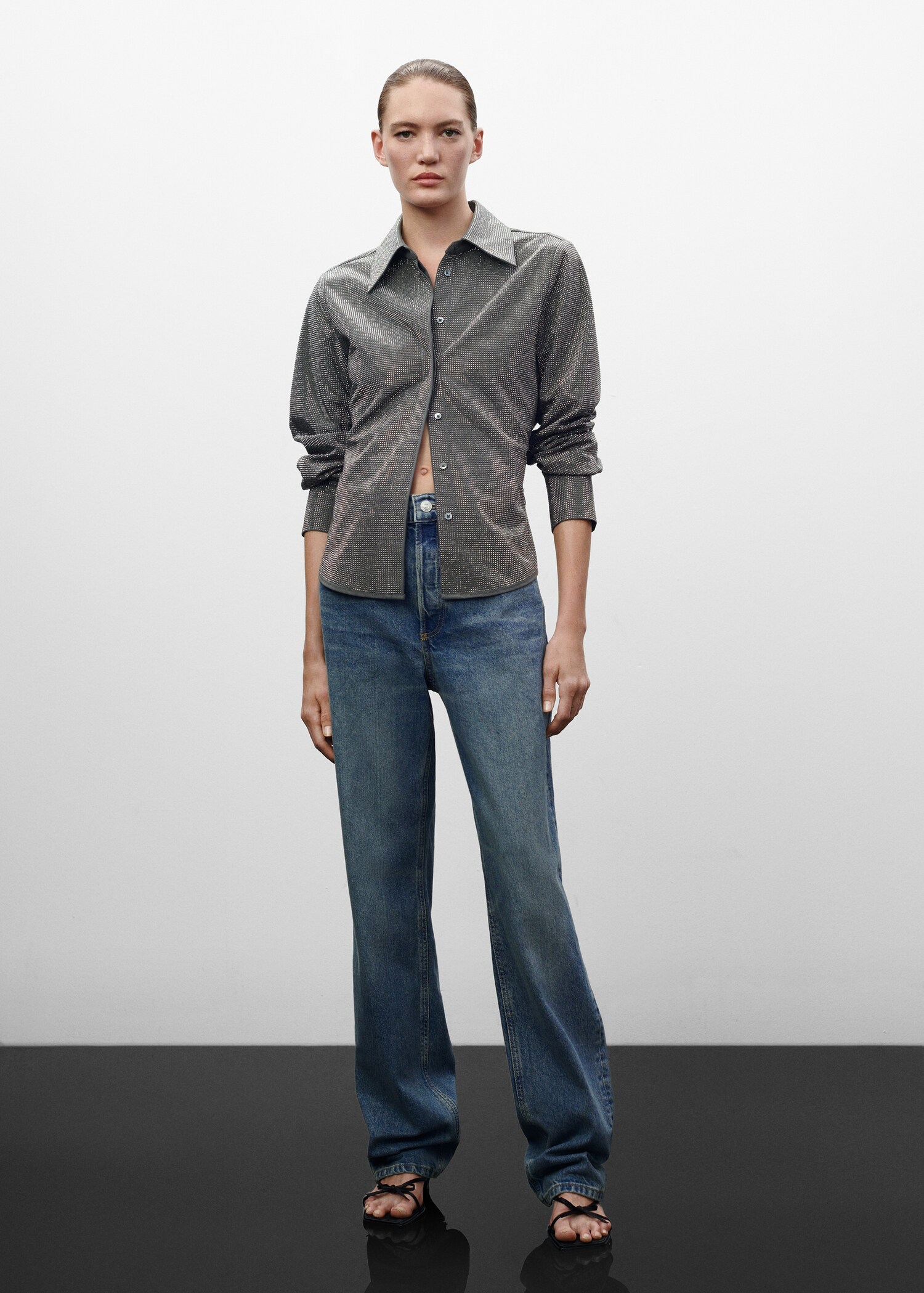 Gerade Jeans mit mittlerem Bund - Allgemeine Ansicht