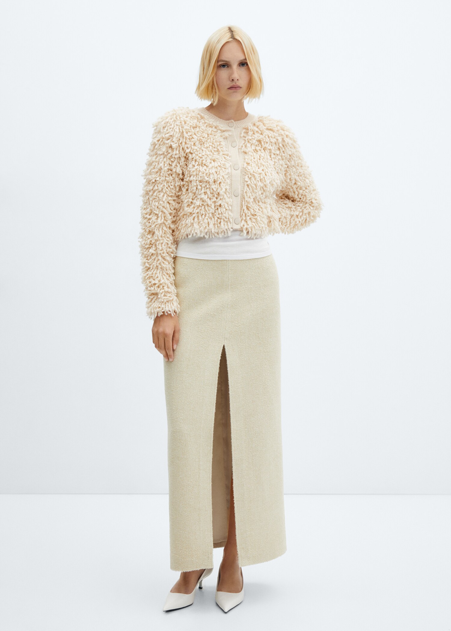 Textured knit cardigan - General plane