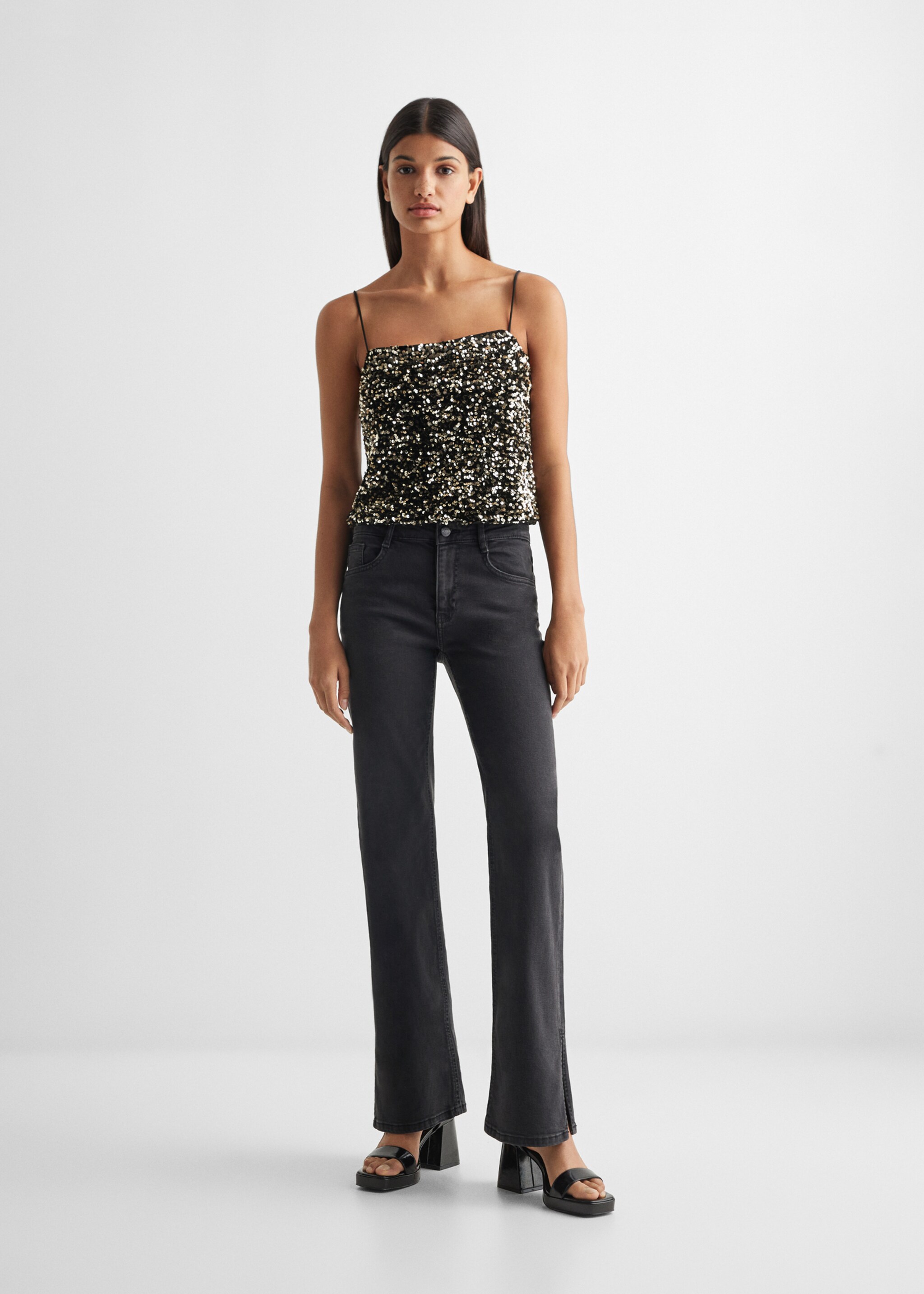 Sequined top - General plane, Gold. Ref: 57069216-00.